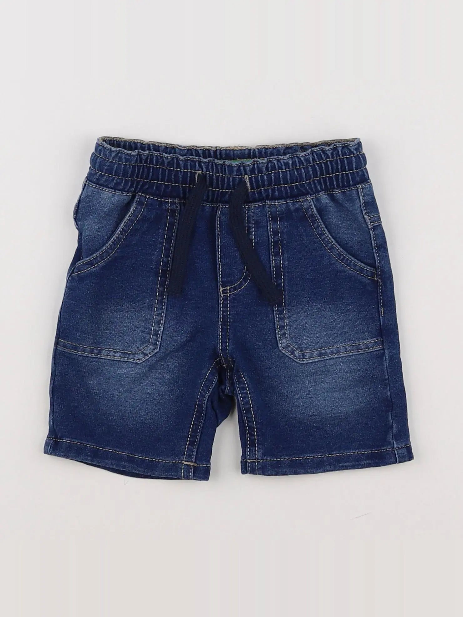 Benetton - short bleu - 9/12 mois