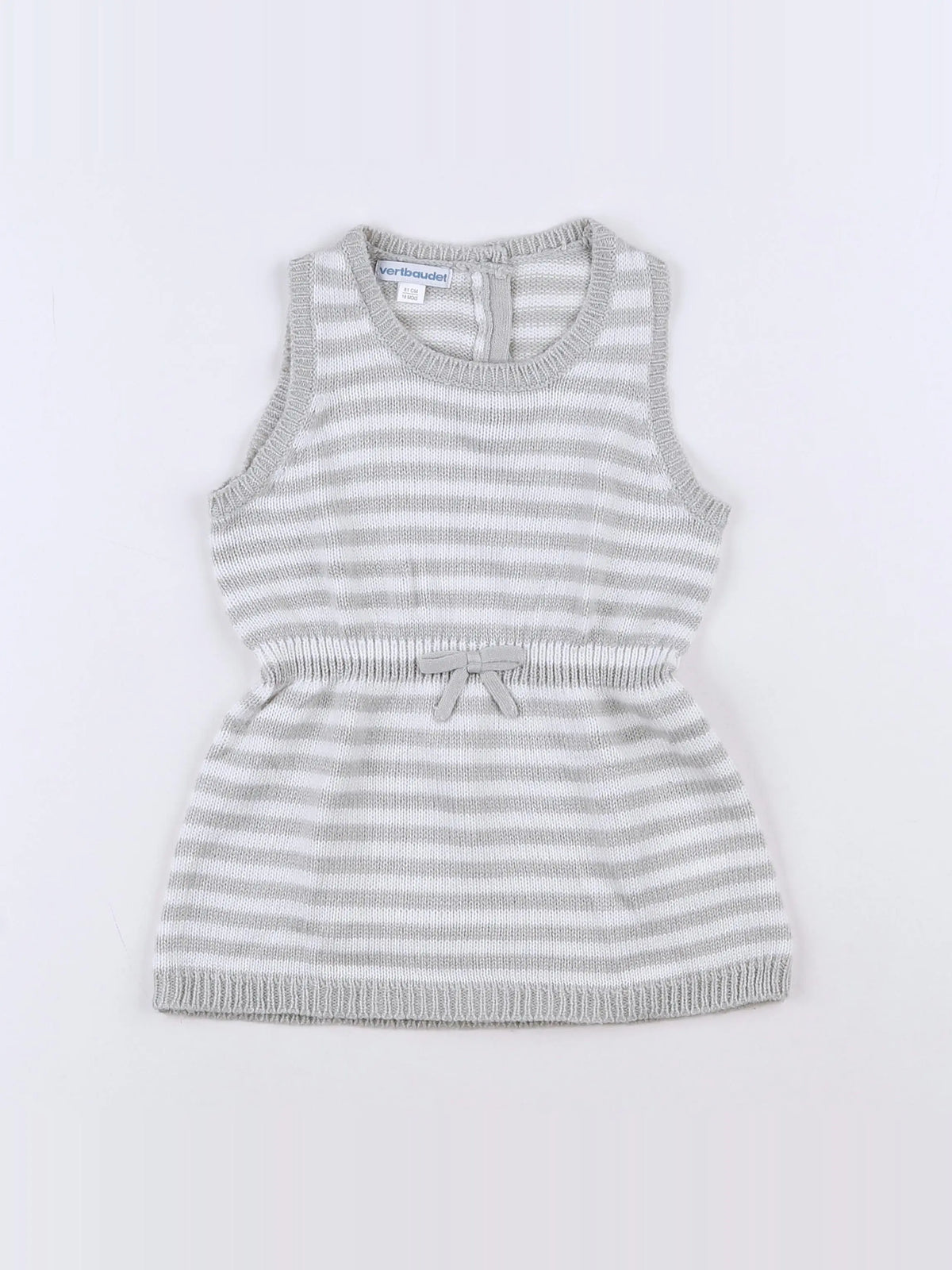 Vertbaudet - robe blanc, gris - 18 mois