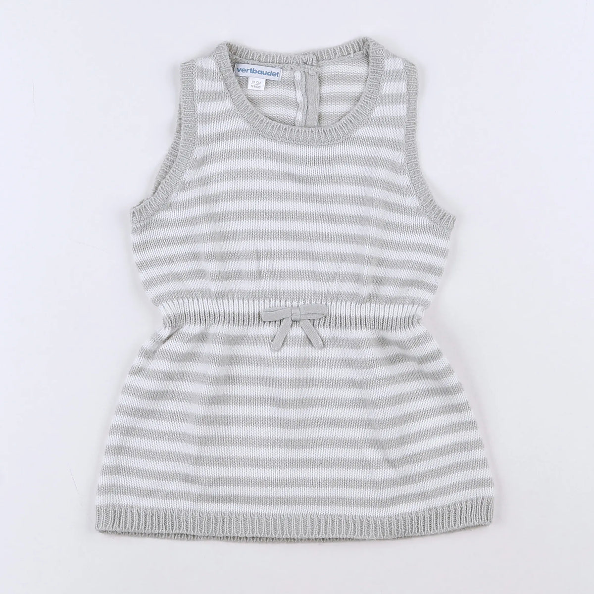 Vertbaudet - robe blanc, gris - 18 mois