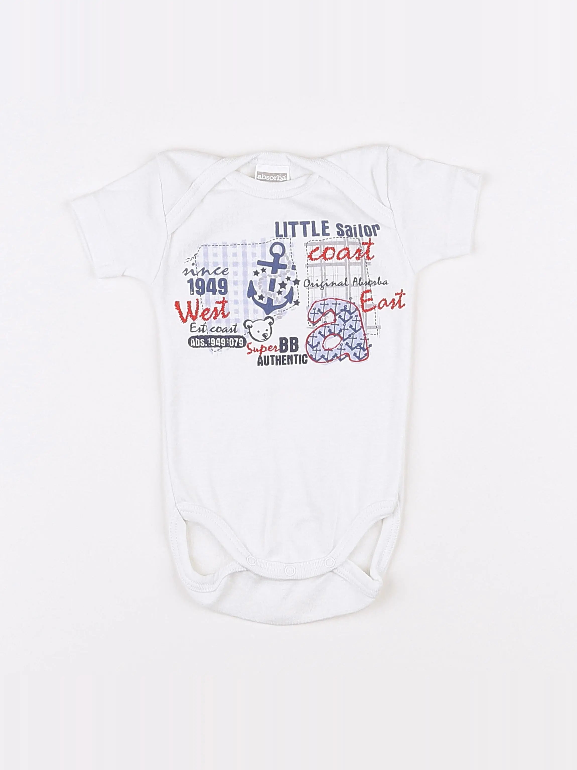 Absorba - body sous vetement blanc - 3 mois