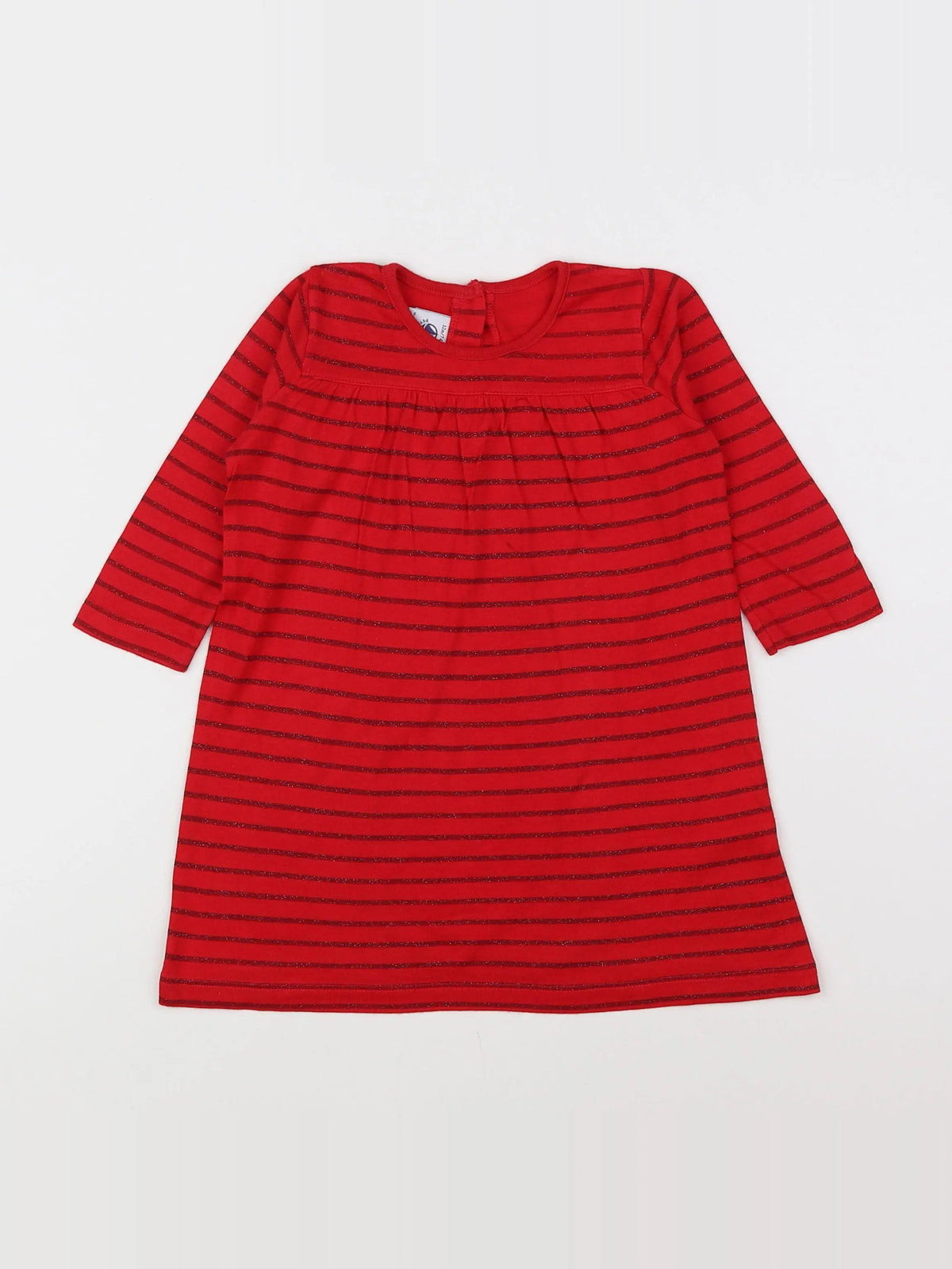 Petit Bateau - chemise de nuit coton rouge - 12 mois