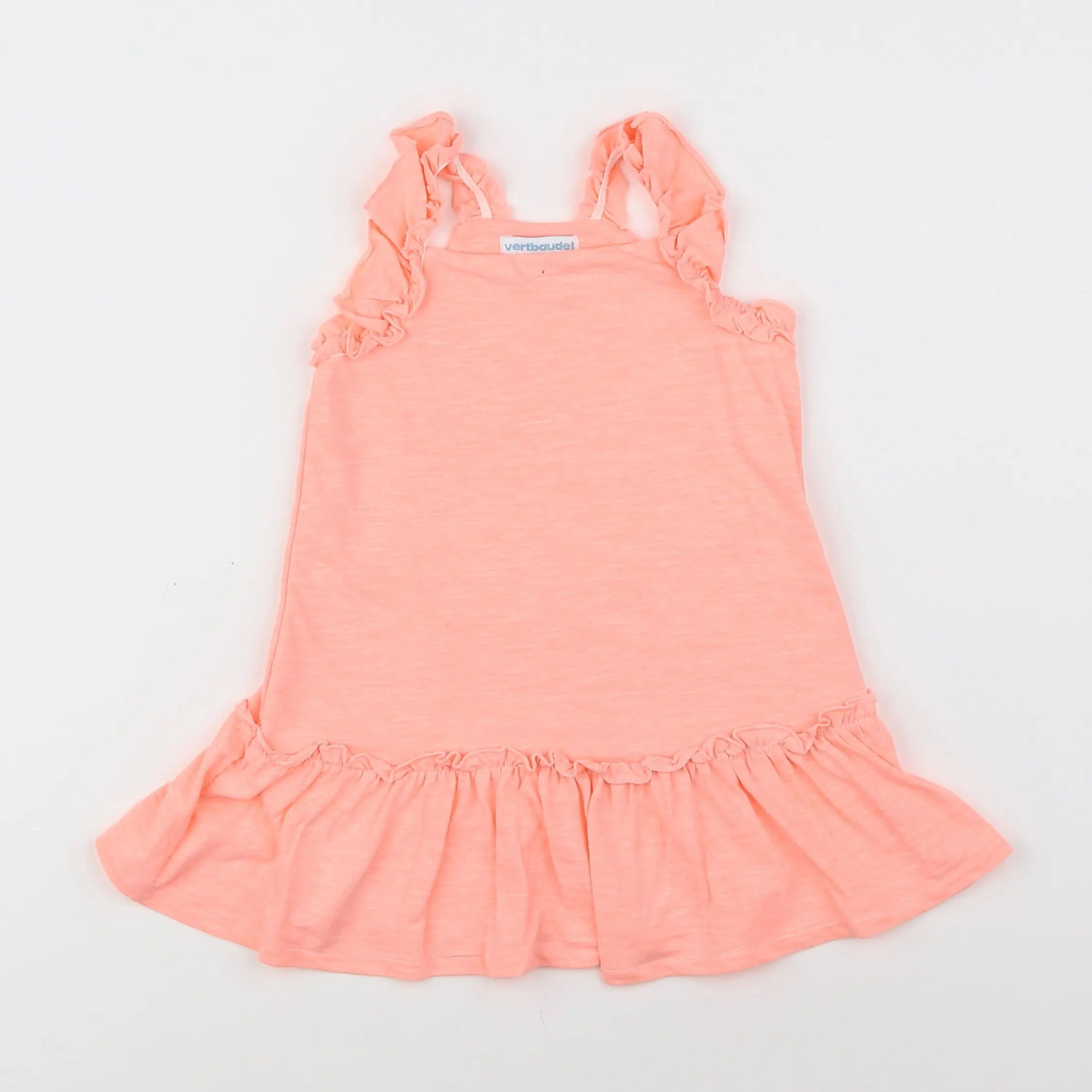 Vertbaudet - robe orange fluo - 18 mois