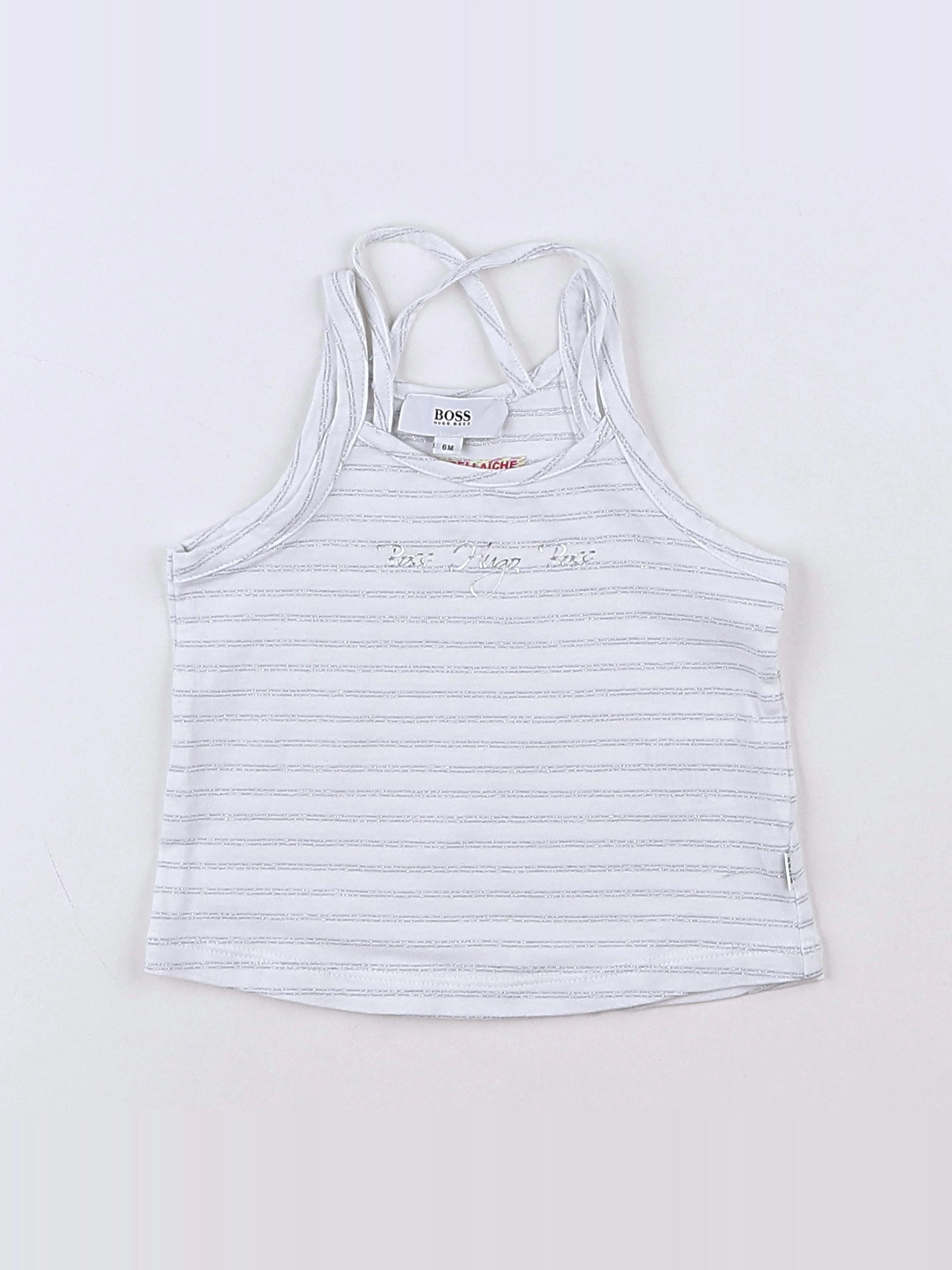 Hugo Boss - débardeur blanc, argent - 6 mois