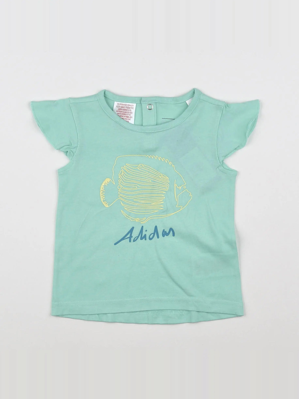 Adidas - tee-shirt vert, multicolore (état neuf) - 6/9 mois