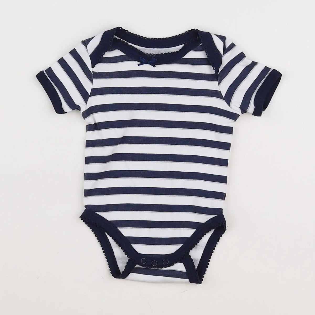 Vertbaudet - body blanc, bleu - 3 mois