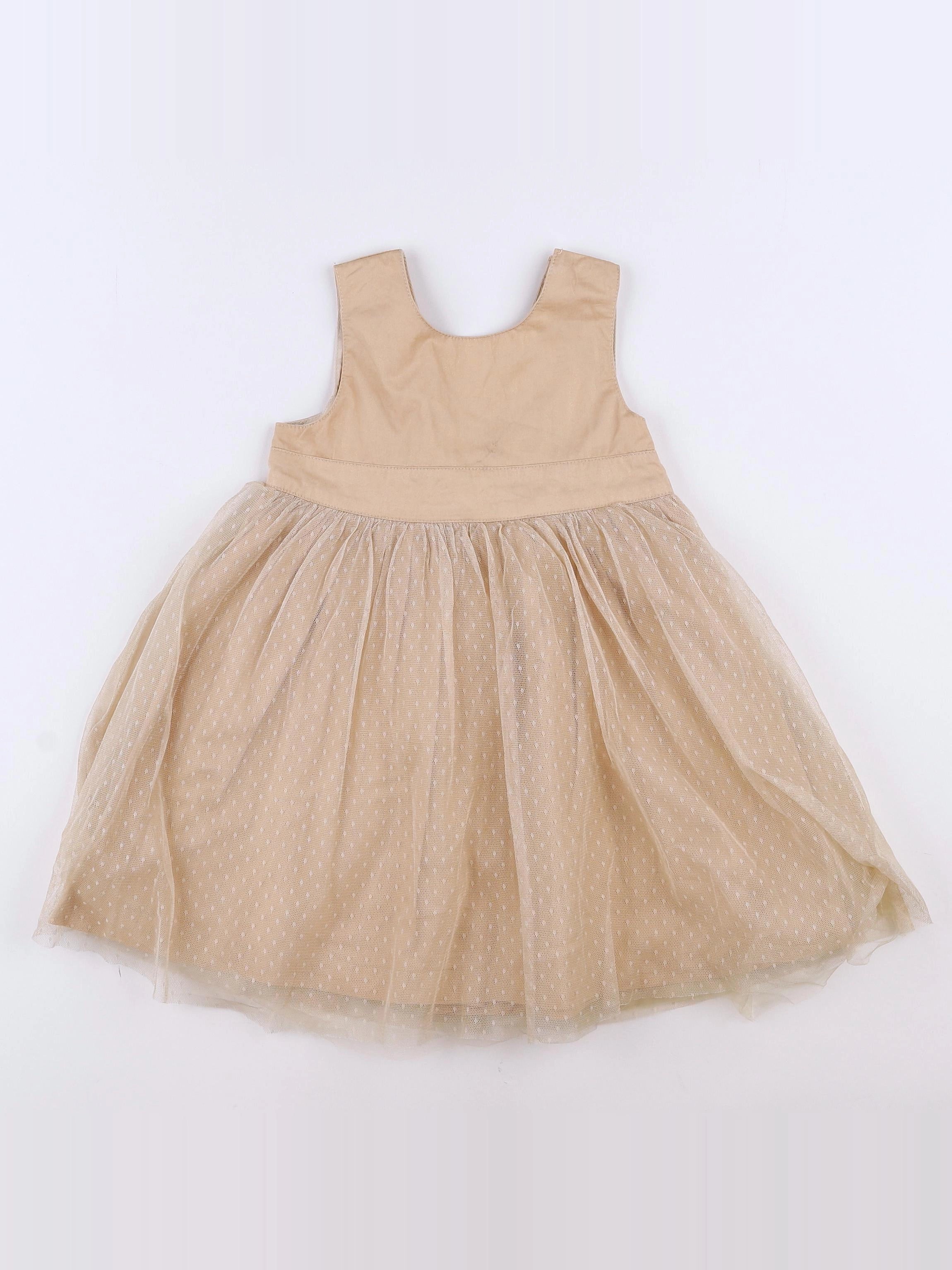 Vertbaudet - robe beige - 2 ans