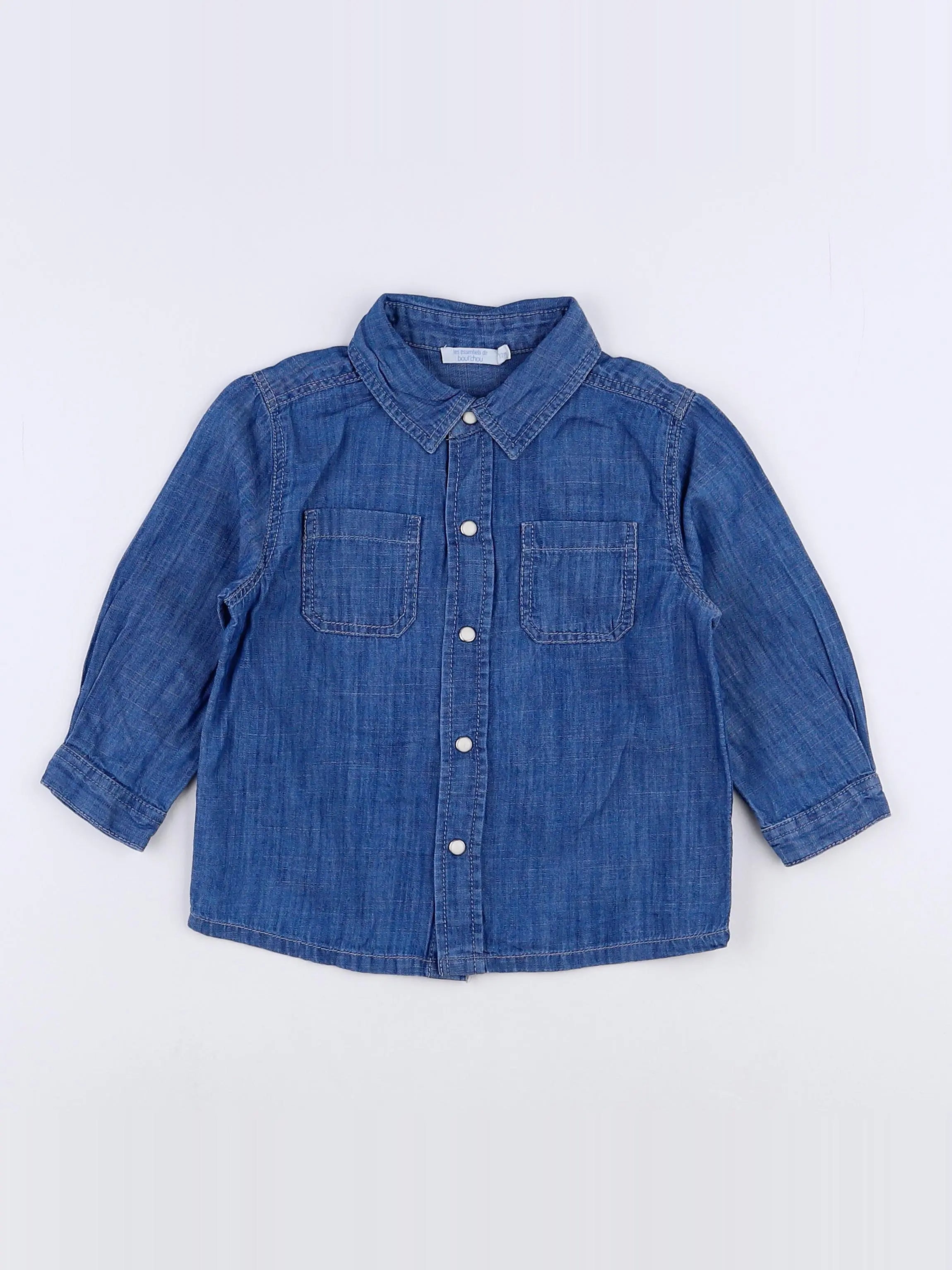 Boutchou - chemise bleu - 12 mois