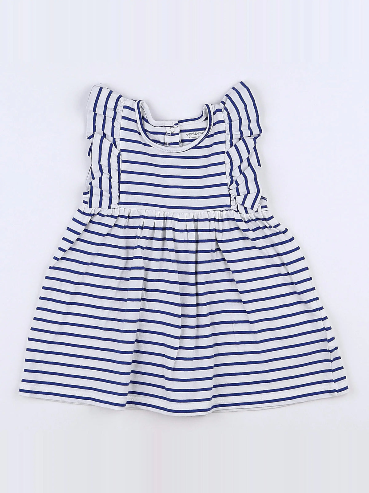 Vertbaudet - robe blanc, bleu - 12 mois