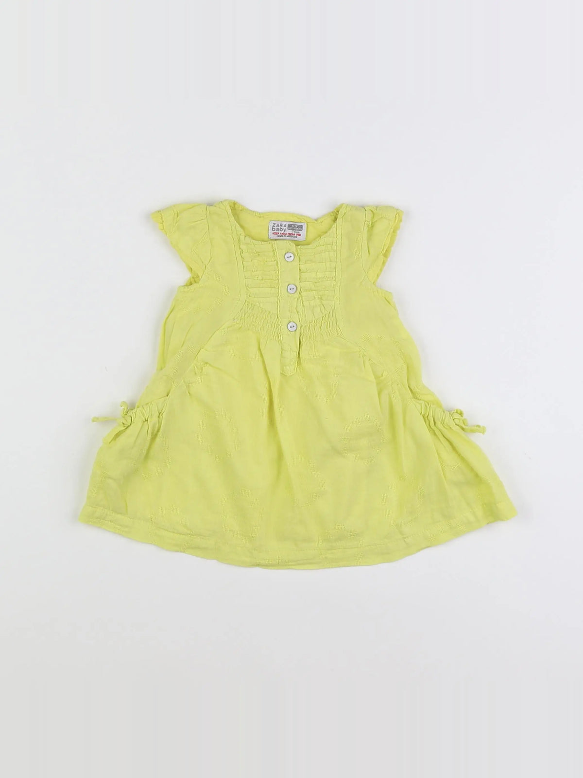 Zara - robe jaune fluo - 6/9 mois