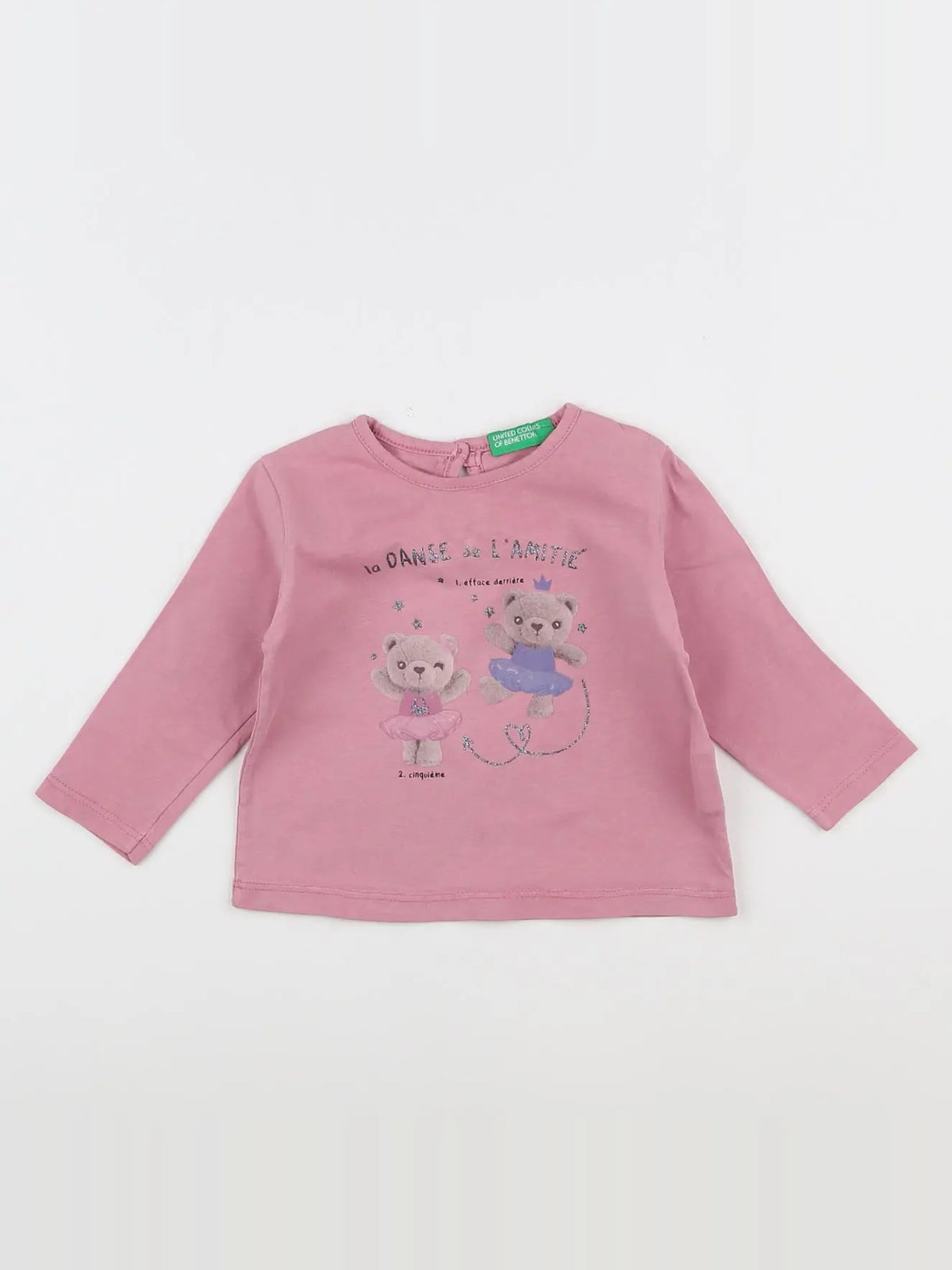 Benetton - tee-shirt rose - 3/6 mois
