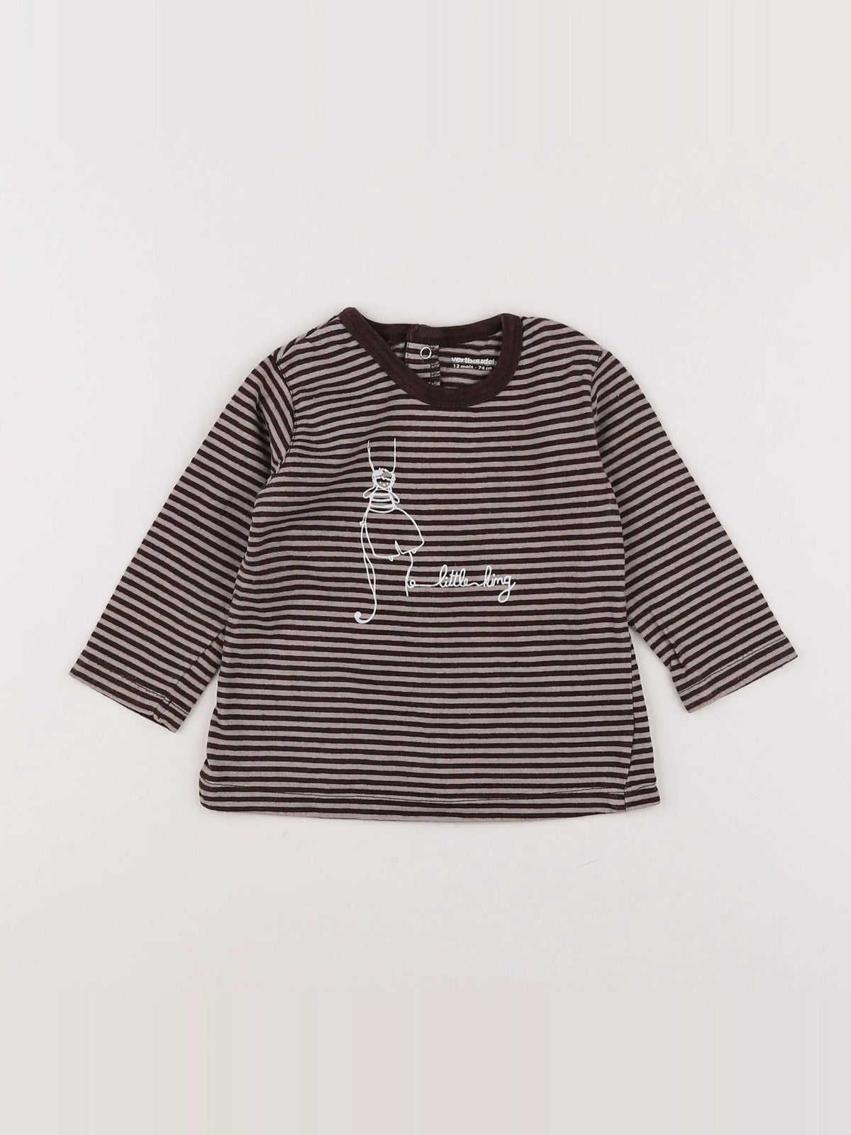 Vertbaudet - tee-shirt taupe - 12 mois