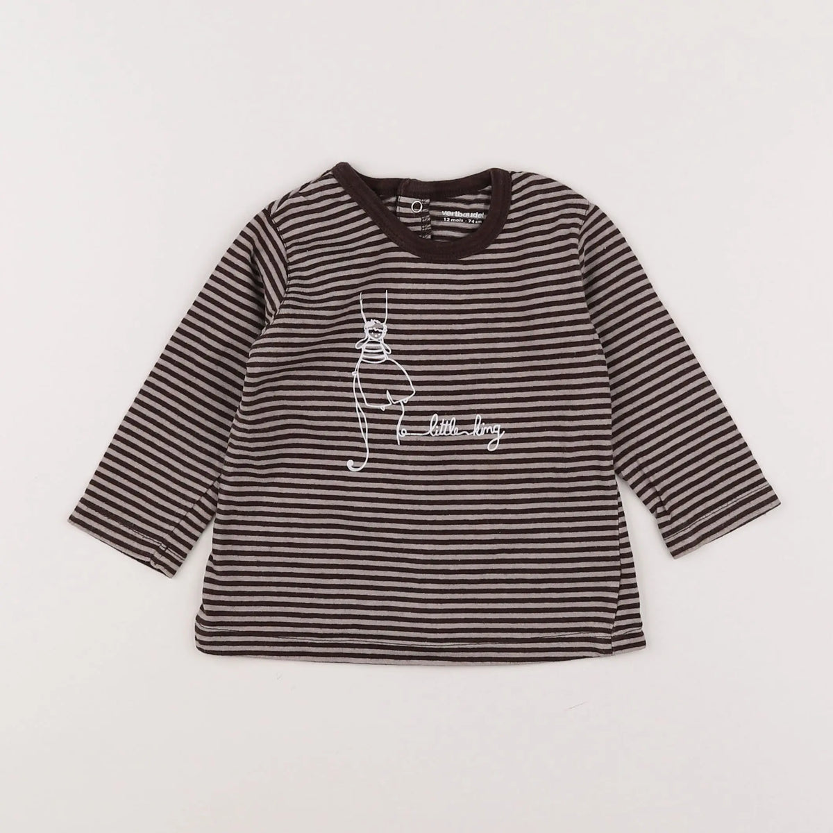 Vertbaudet - tee-shirt taupe - 12 mois