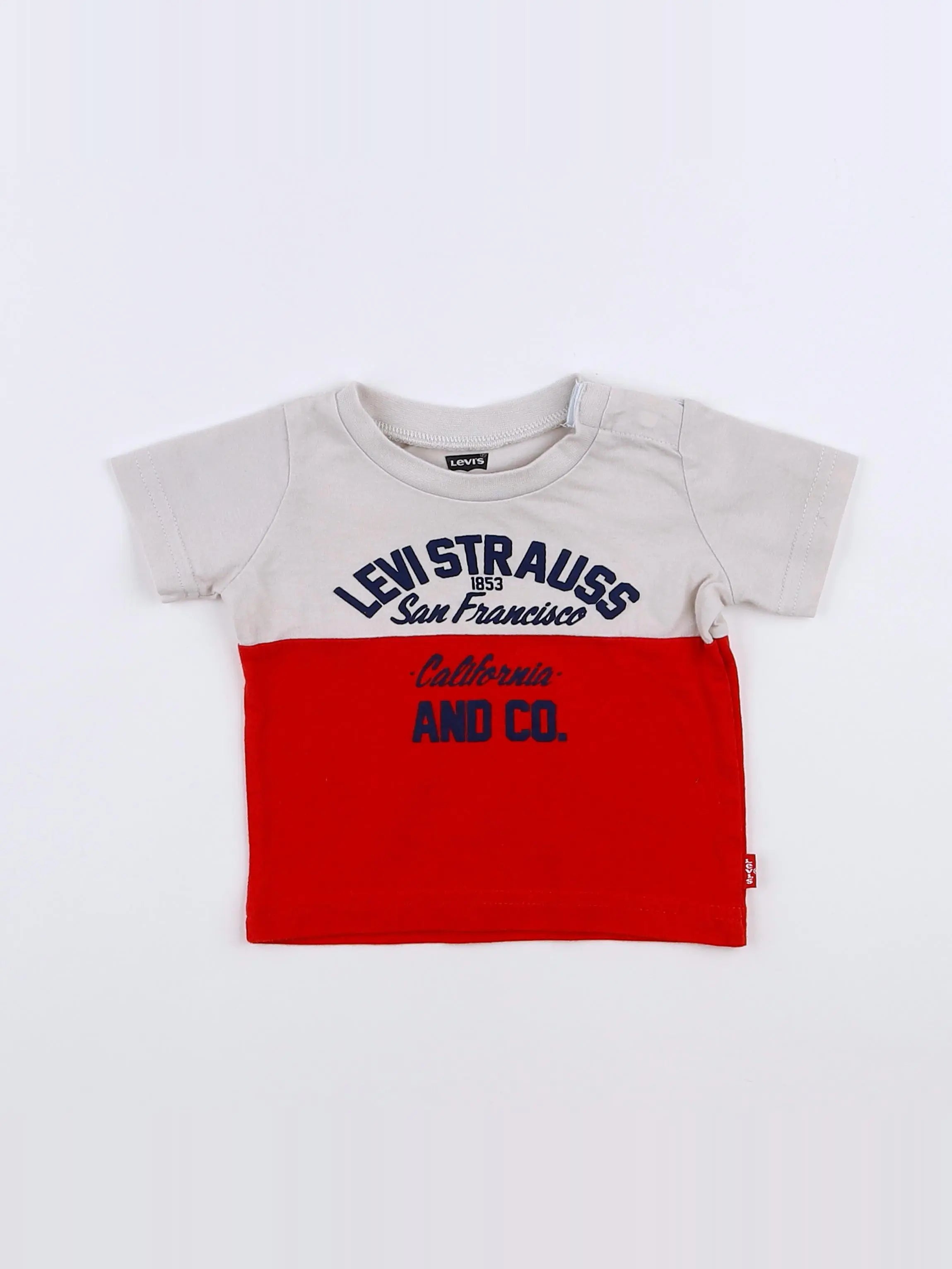 Levi's - tee-shirt beige, rouge - 3 mois