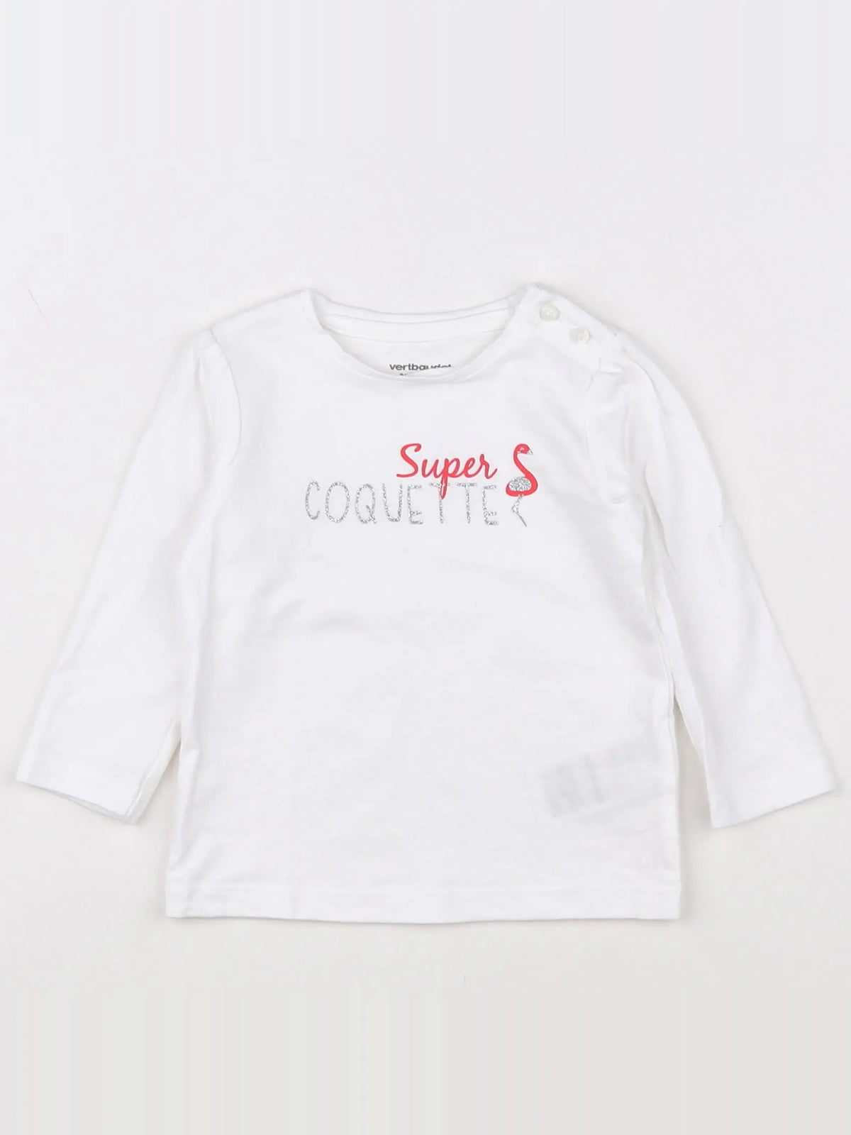 Vertbaudet - tee-shirt blanc - 9 mois