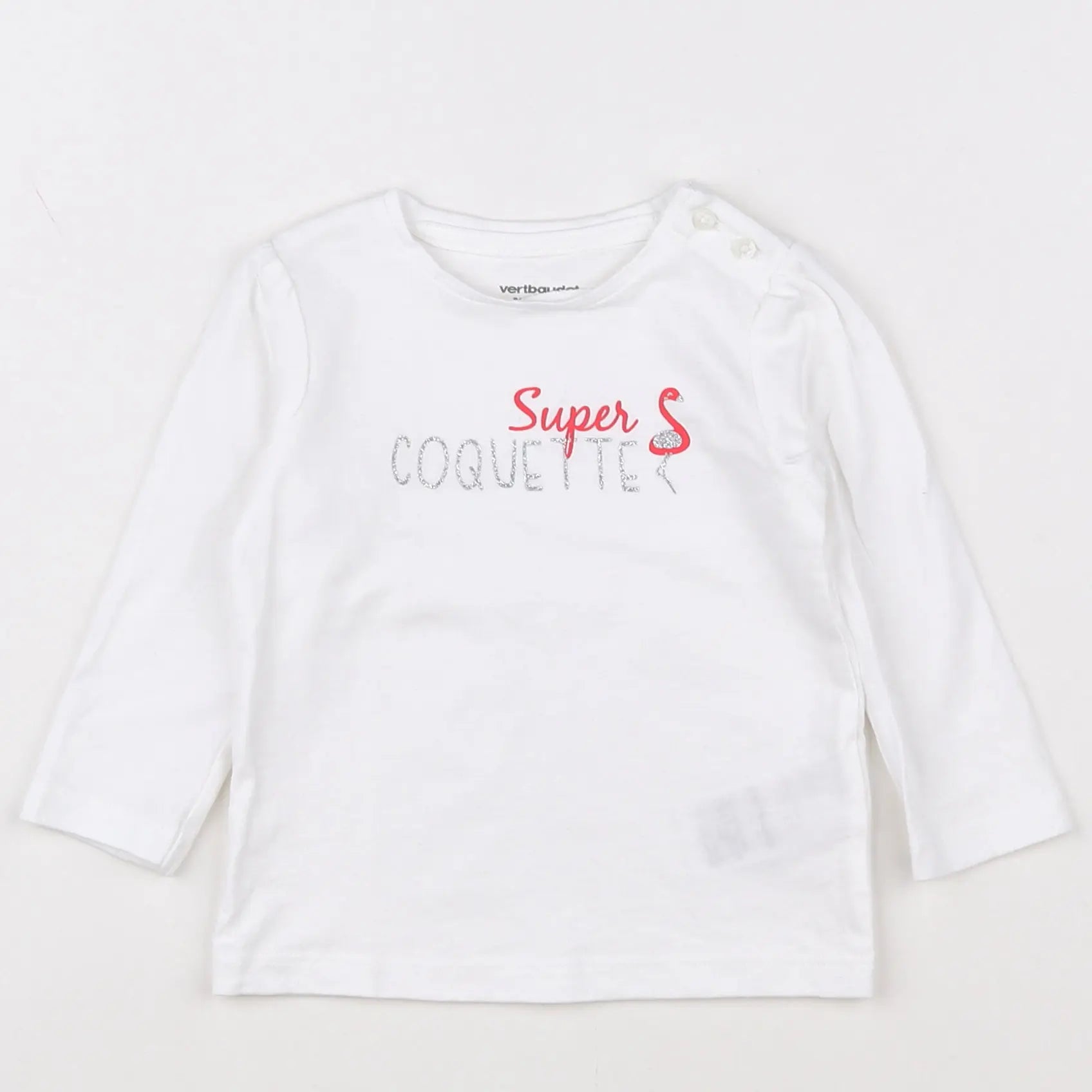 Vertbaudet - tee-shirt blanc - 9 mois