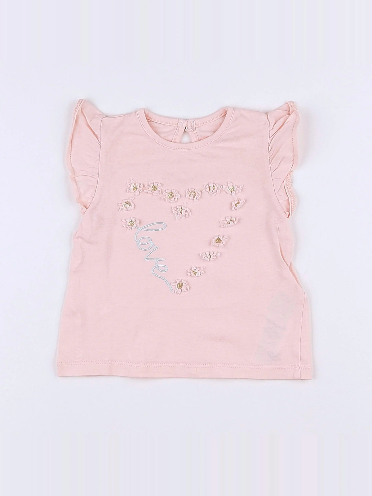 Vertbaudet - tee-shirt rose - 12 mois