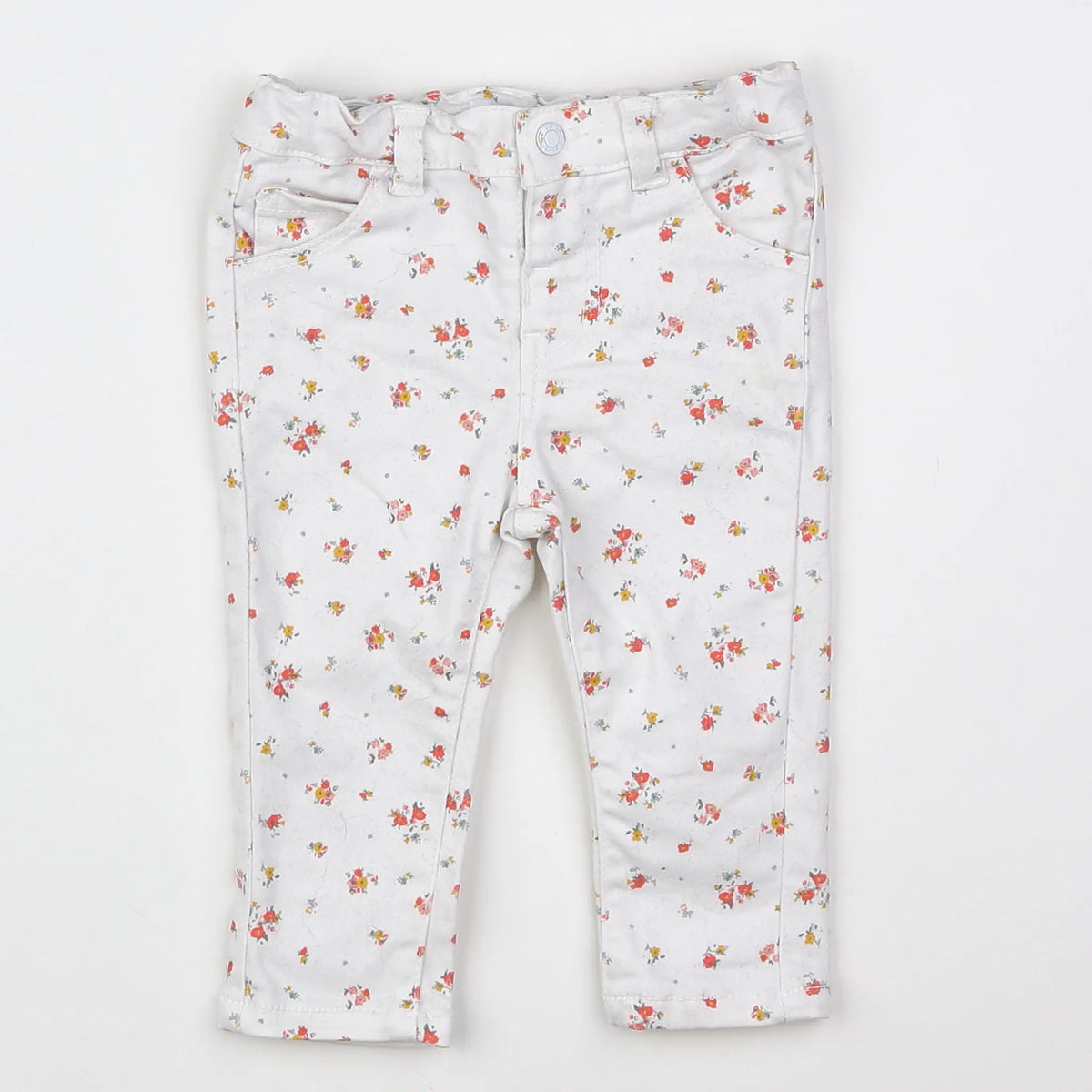 Vertbaudet - pantalon blanc - 12 mois