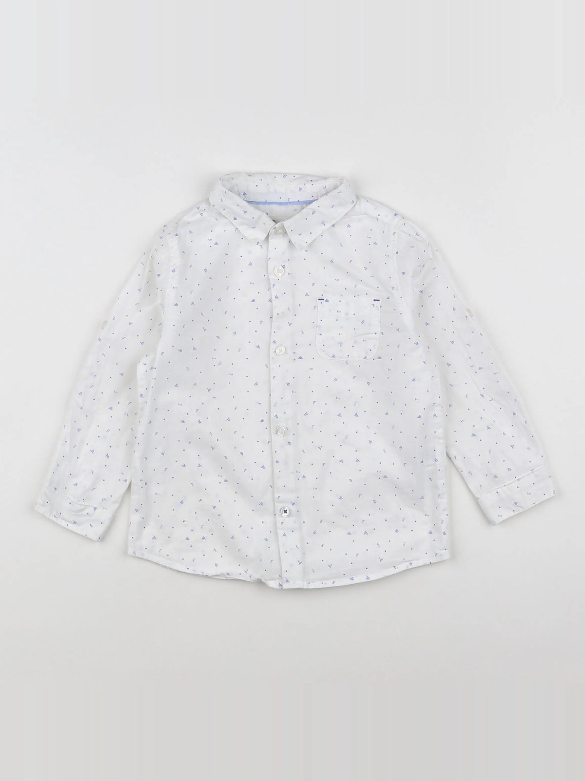 Zara - chemise blanc, bleu - 2/3 ans