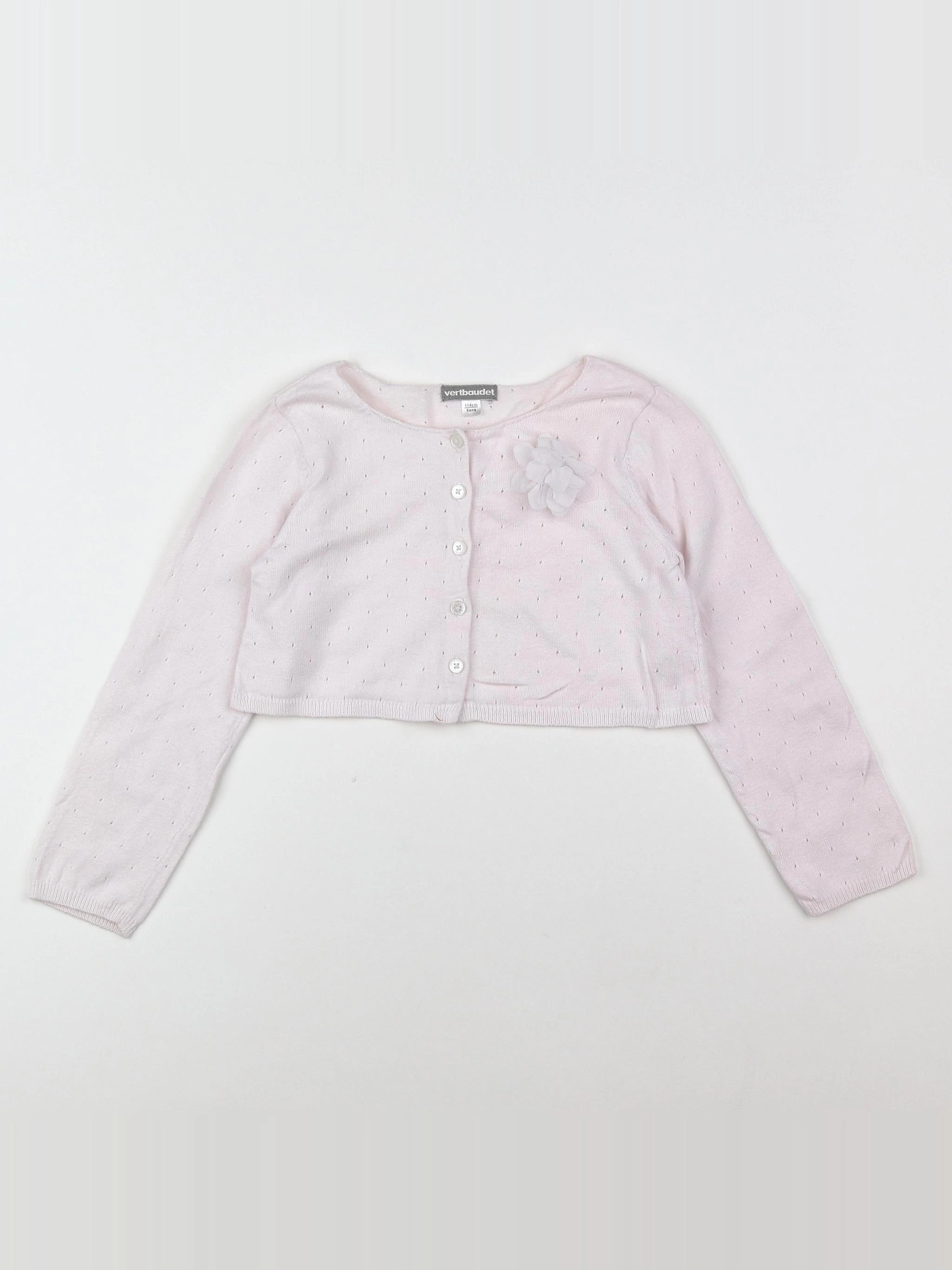 Vertbaudet - gilet rose - 6 ans