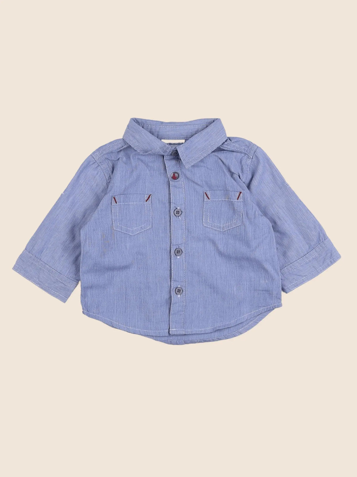 Vertbaudet - chemise bleu - 6 mois