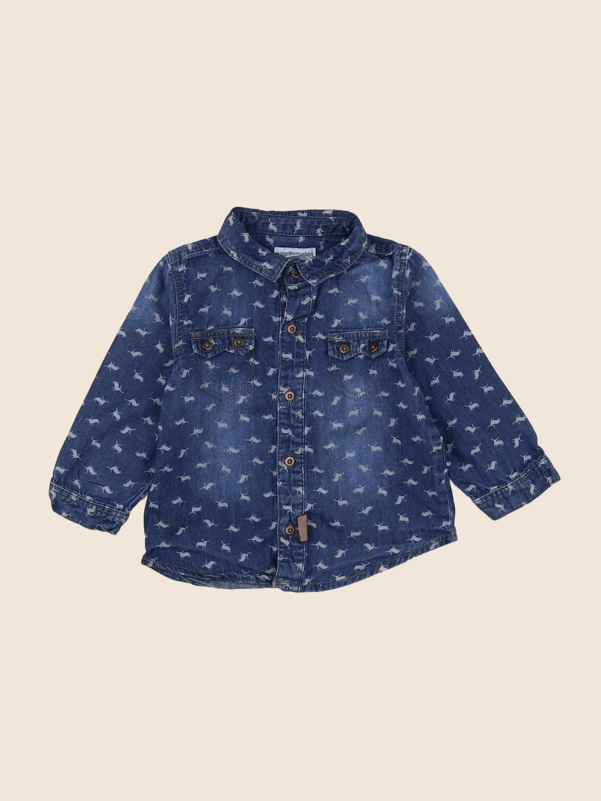 Vertbaudet - chemise bleu - 12 mois