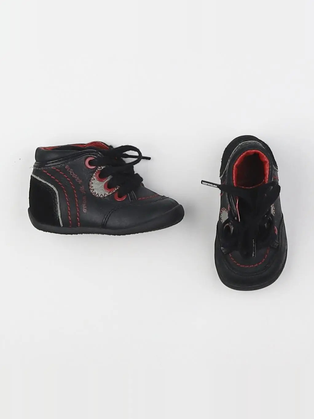 Vertbaudet - bottillons noir, rouge - pointure 18