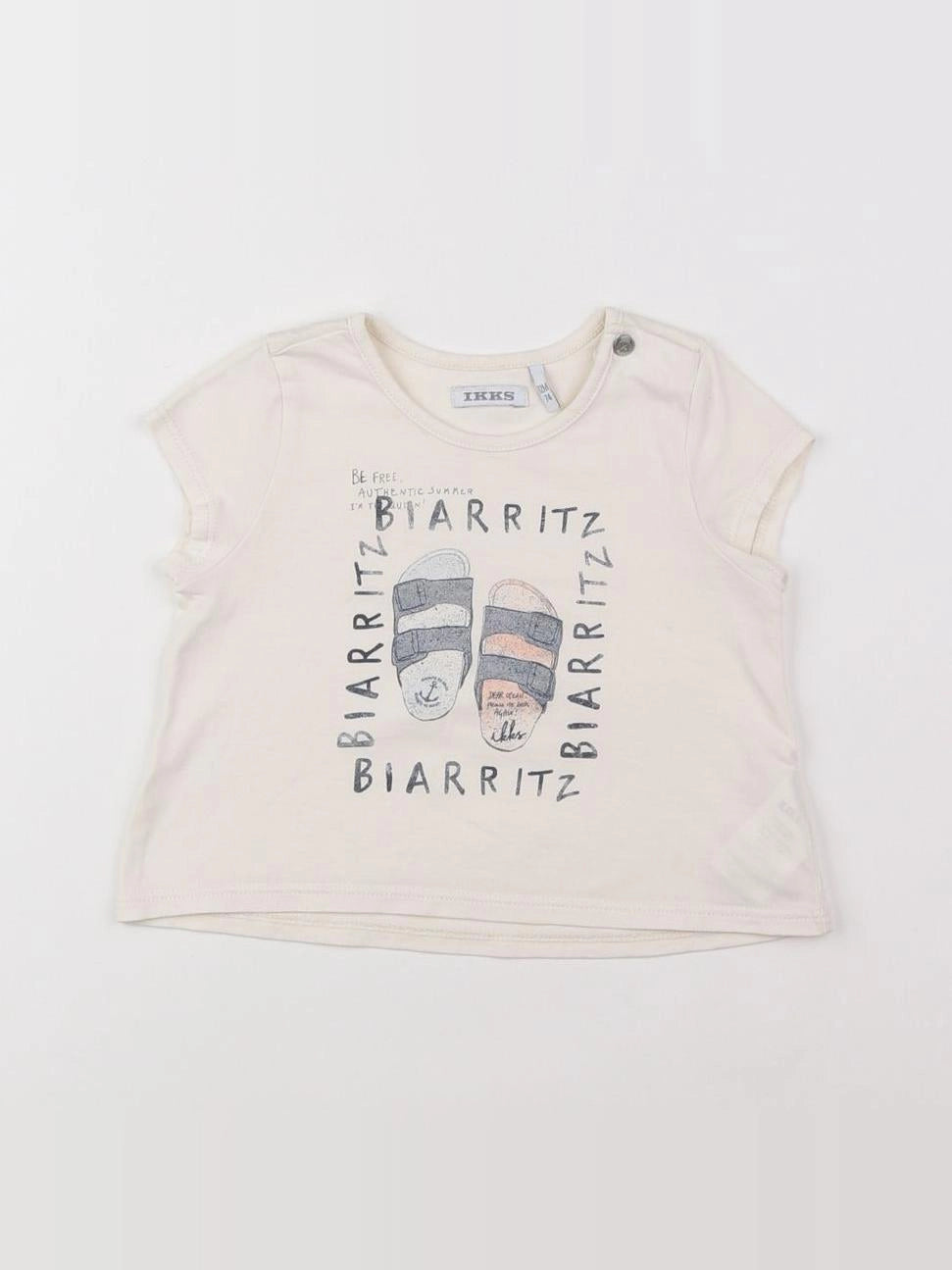 IKKS - tee-shirt beige, gris - 12 mois