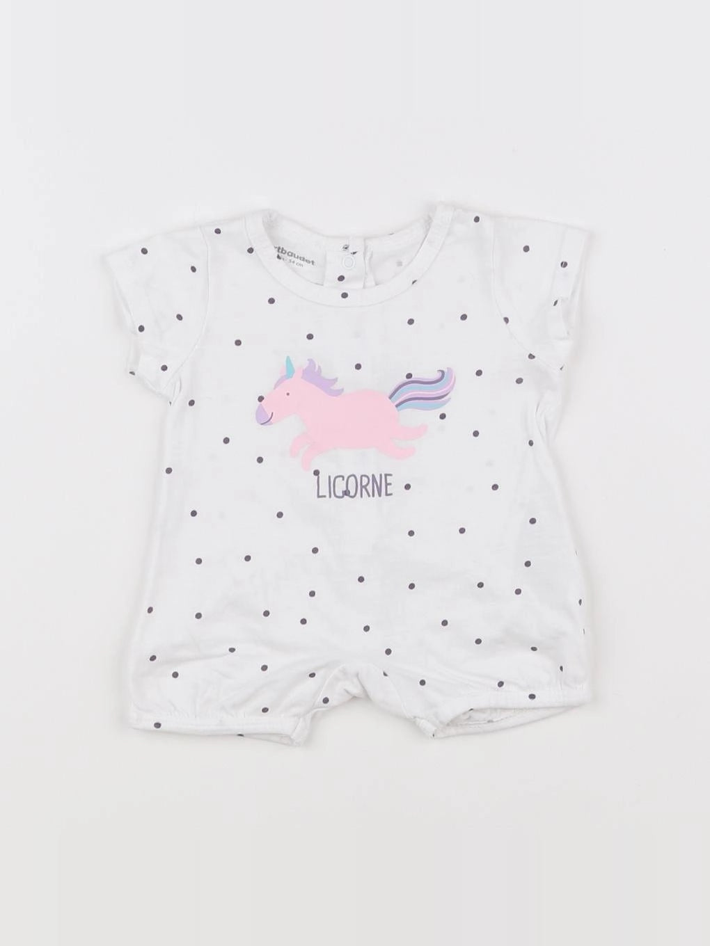 Vertbaudet - pyjama coton blanc - 1 mois