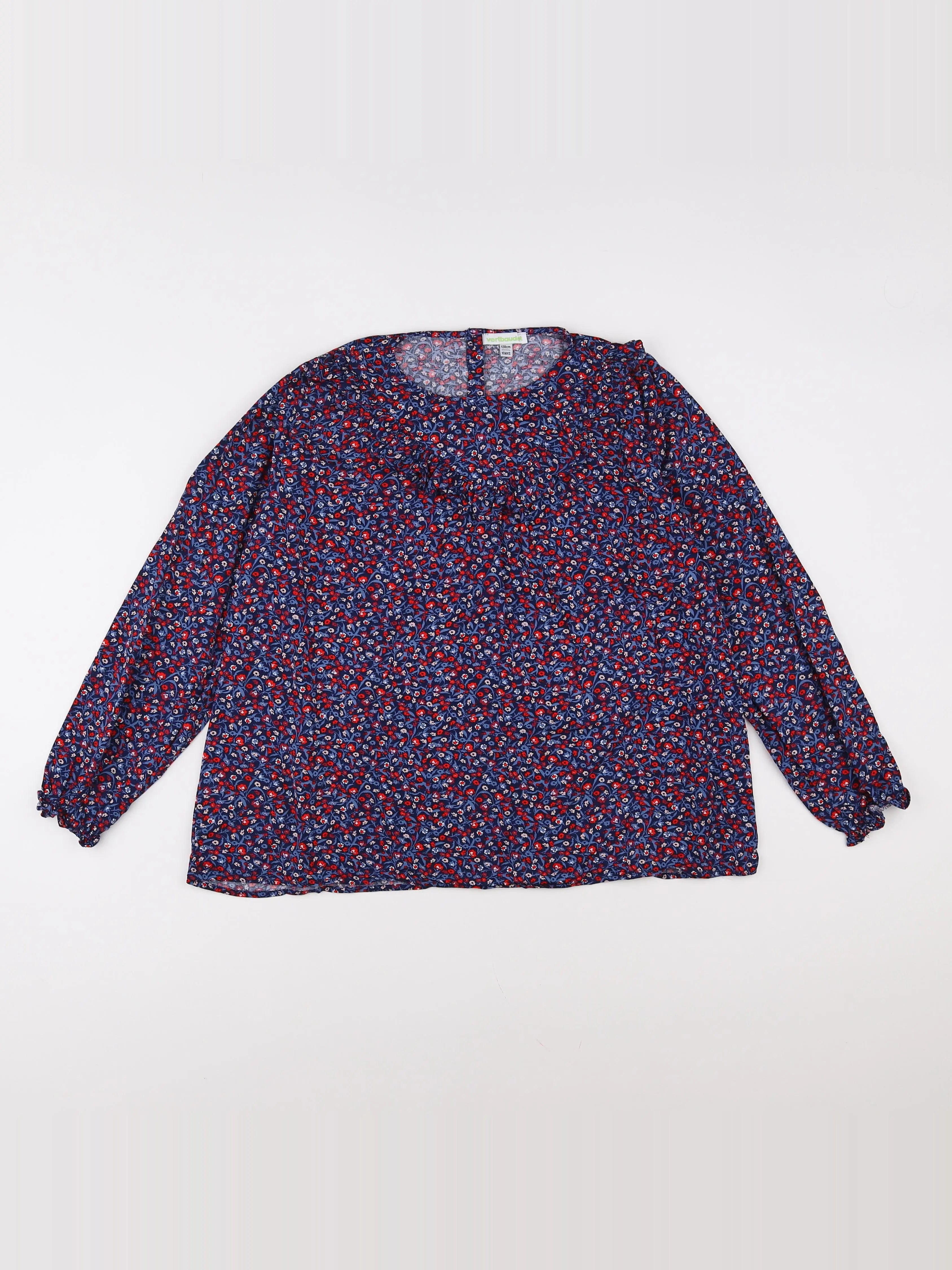 Vertbaudet - blouse bleu, rouge - 10 ans