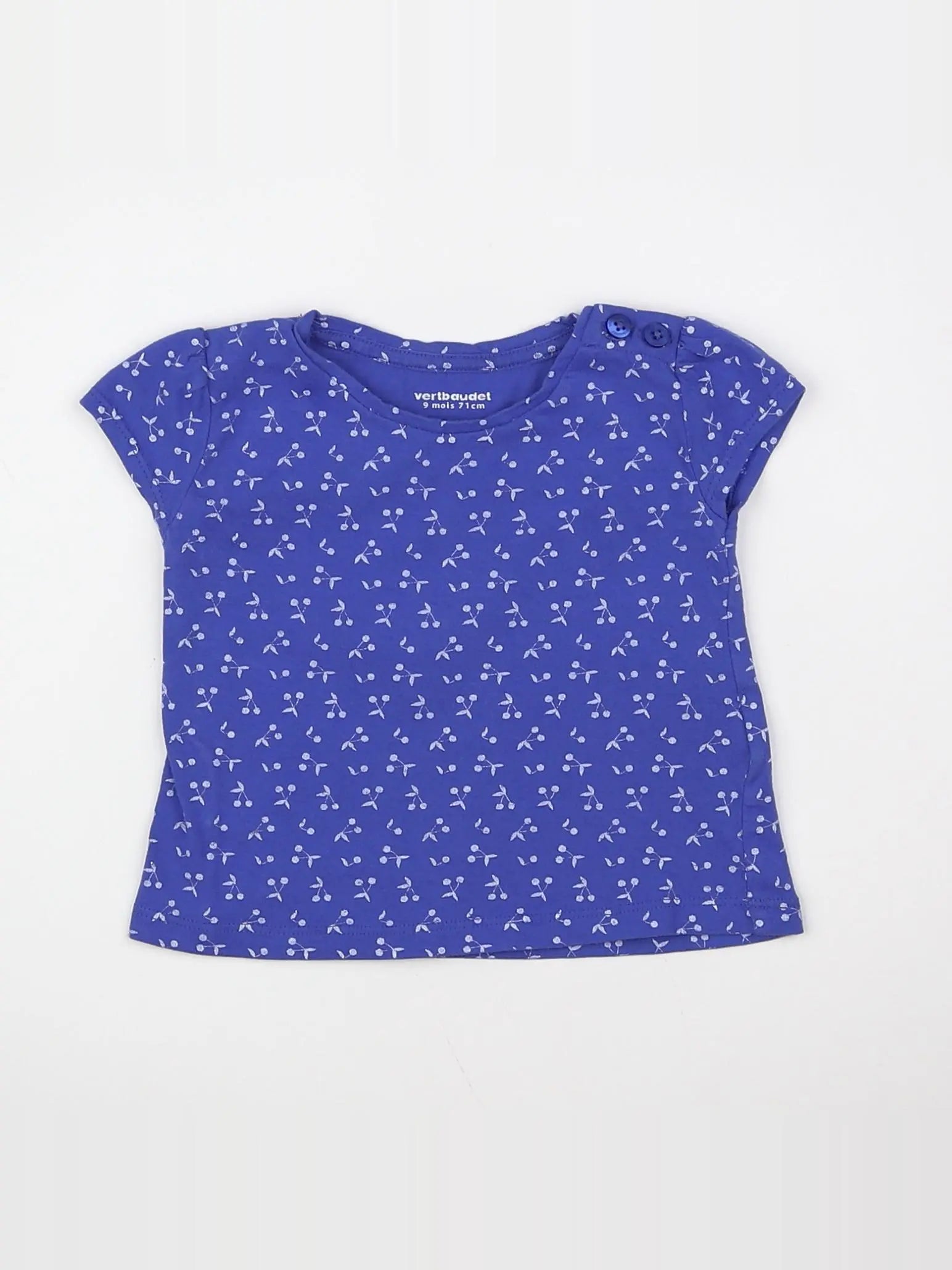 Vertbaudet - tee-shirt bleu - 9 mois