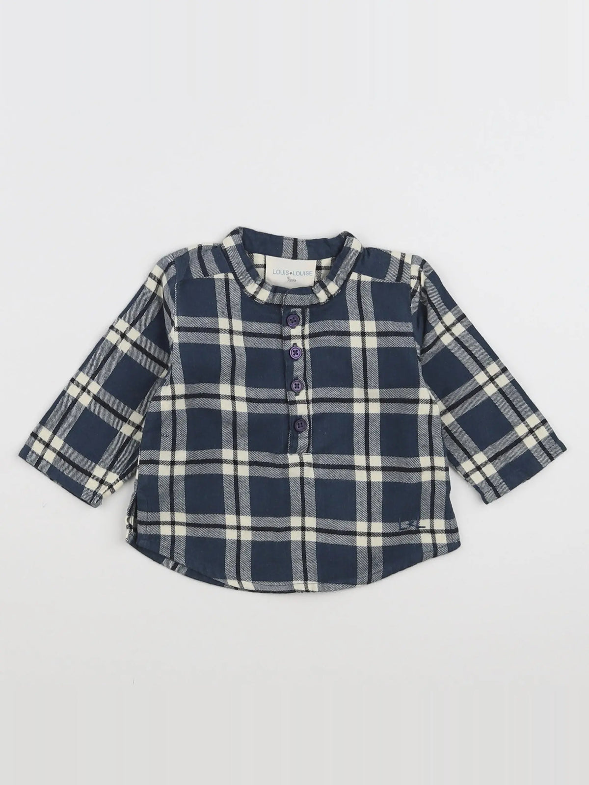 Louis Louise - chemise vert, blanc - 3 mois