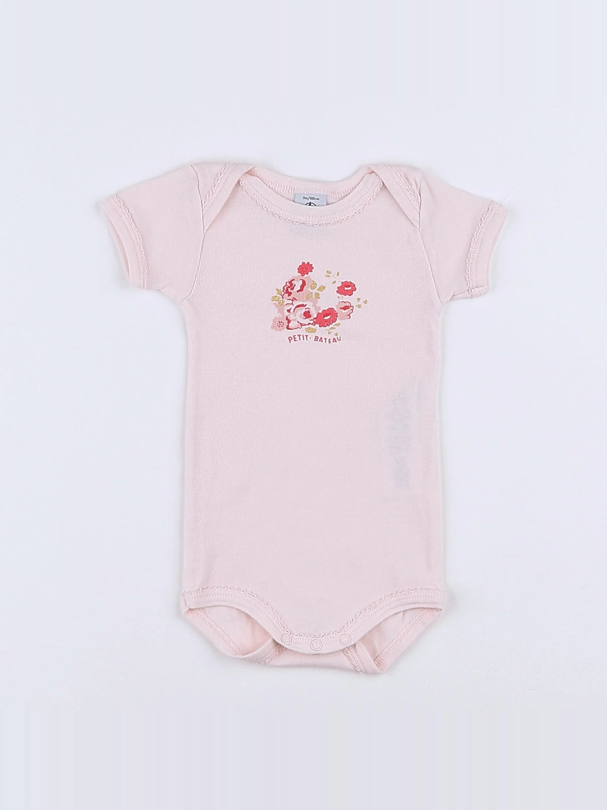 Petit Bateau - body rose - 3 mois