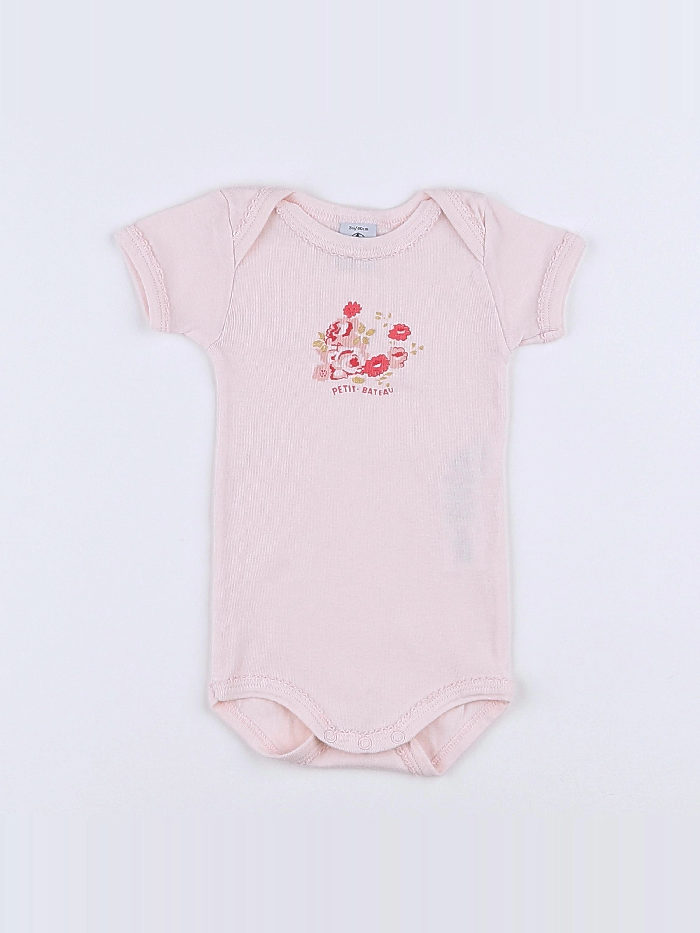 Petit Bateau - body rose - 3 mois