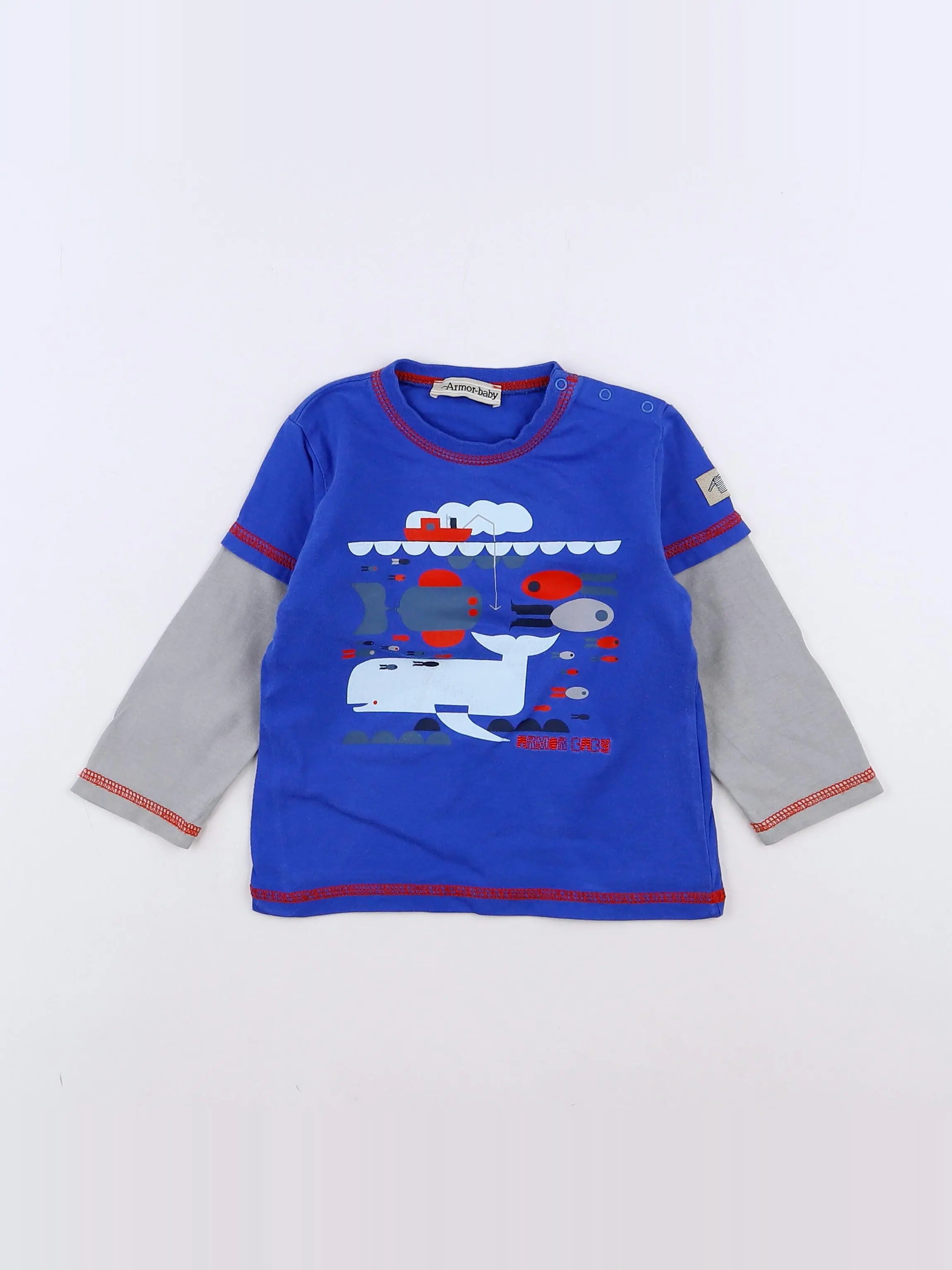 Armor Lux - tee-shirt bleu - 12 mois