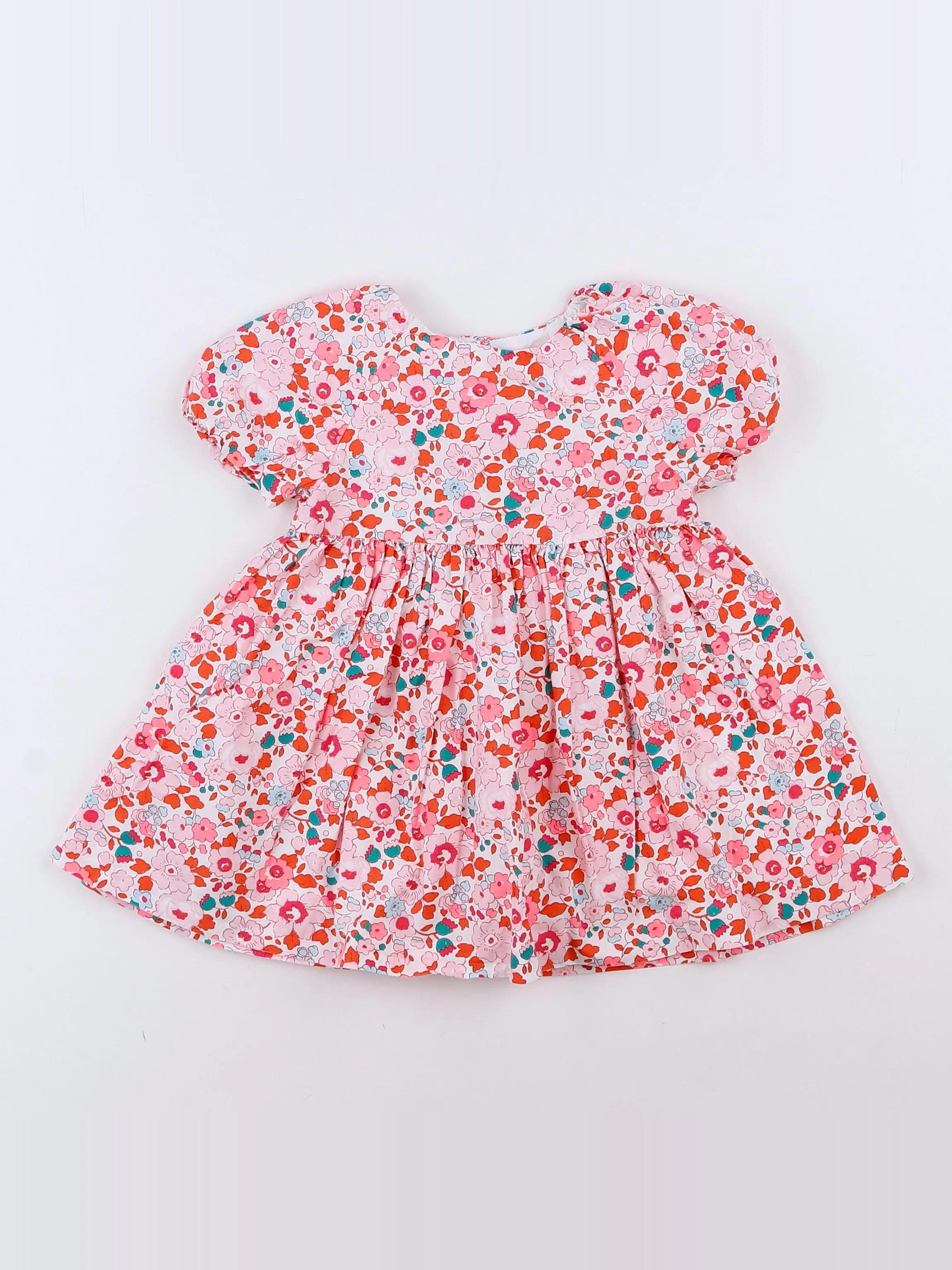 Jacadi - robe liberty blanc, rose - 12 mois