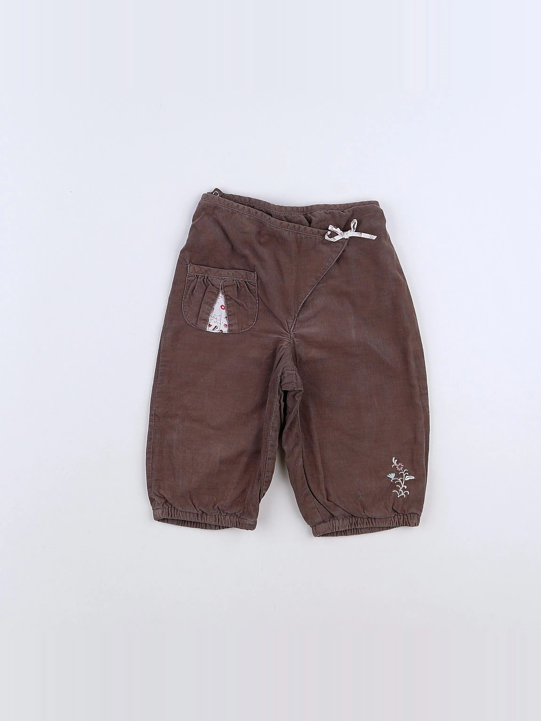 Vertbaudet - pantalon marron - 9 mois