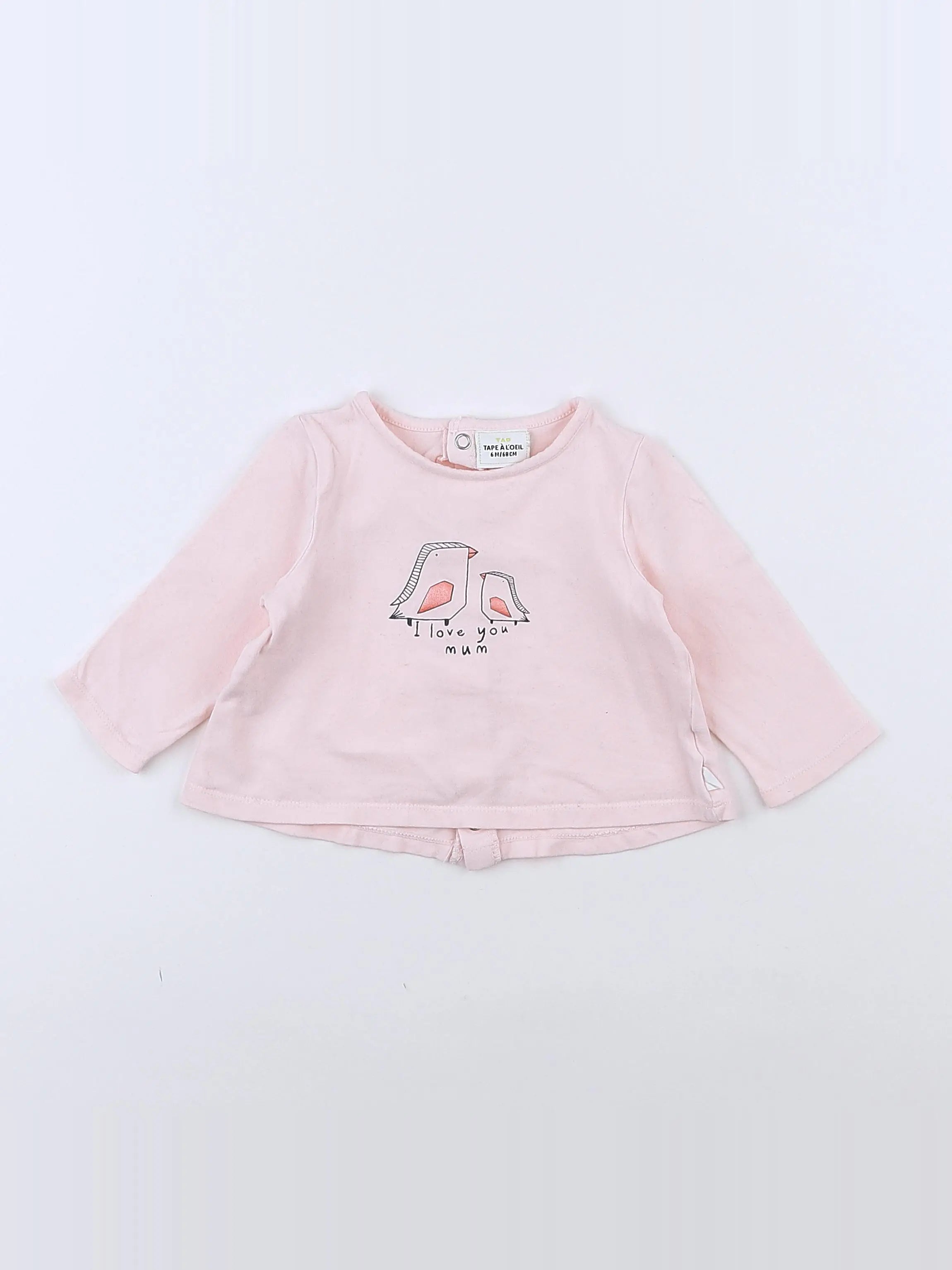 Tape à l'oeil - tee-shirt rose - 6 mois