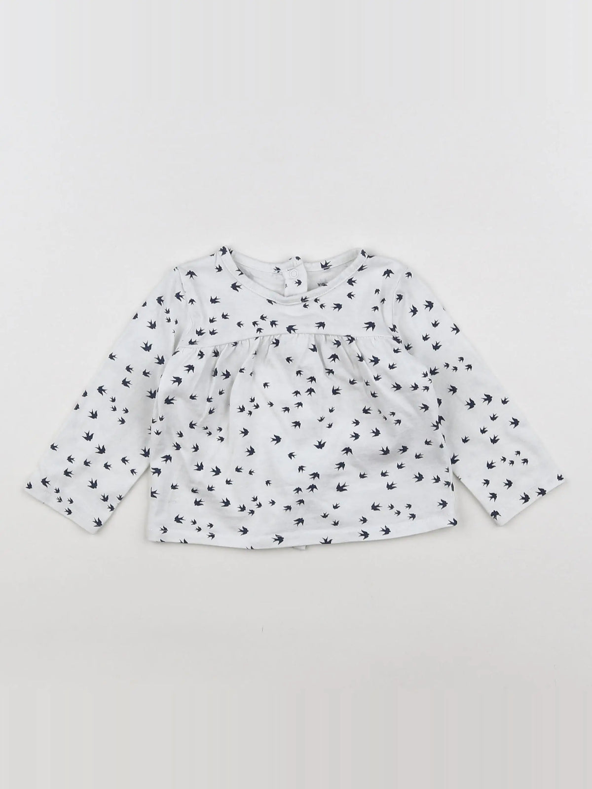 Vertbaudet - tee-shirt blanc, noir - 6 mois