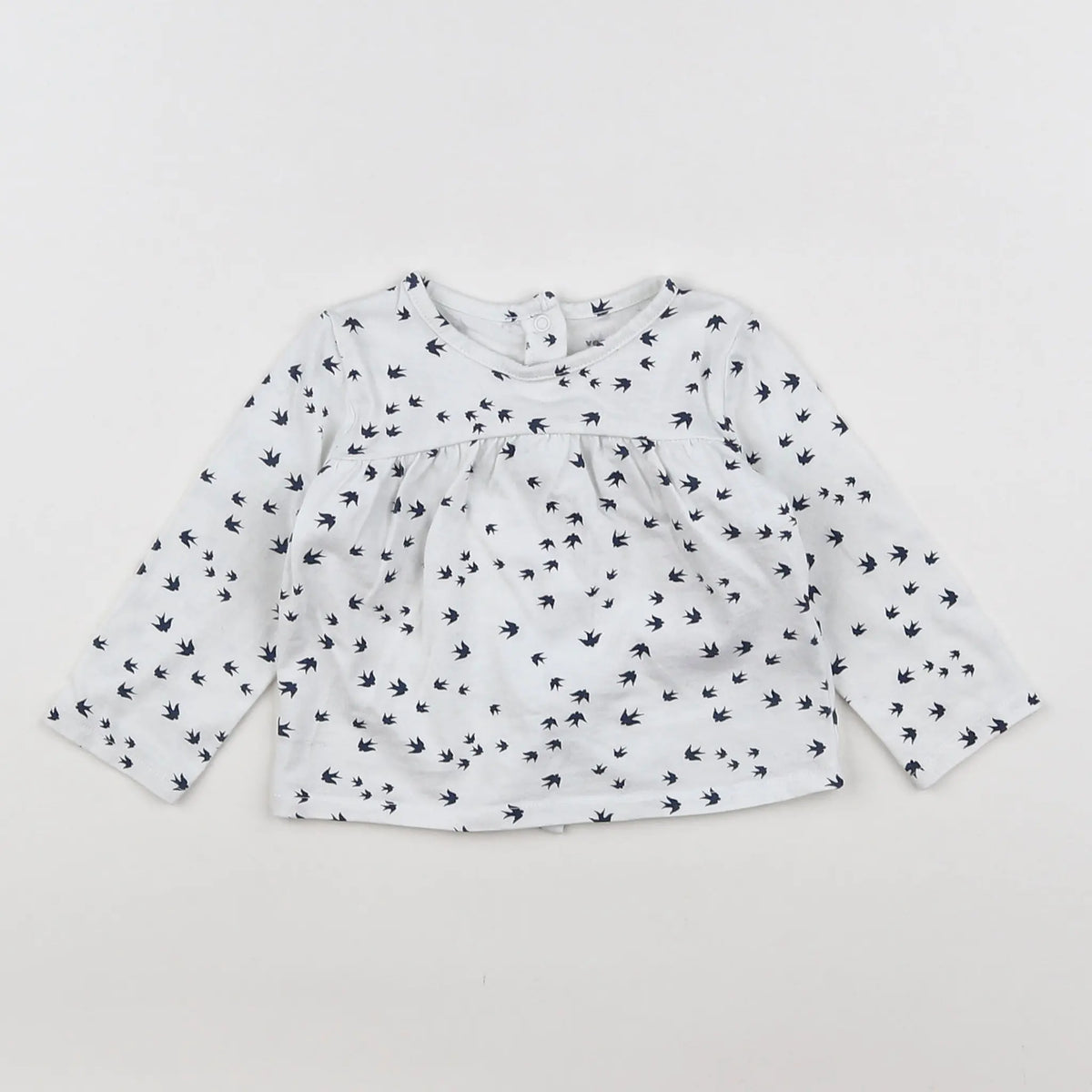 Vertbaudet - tee-shirt blanc, noir - 6 mois