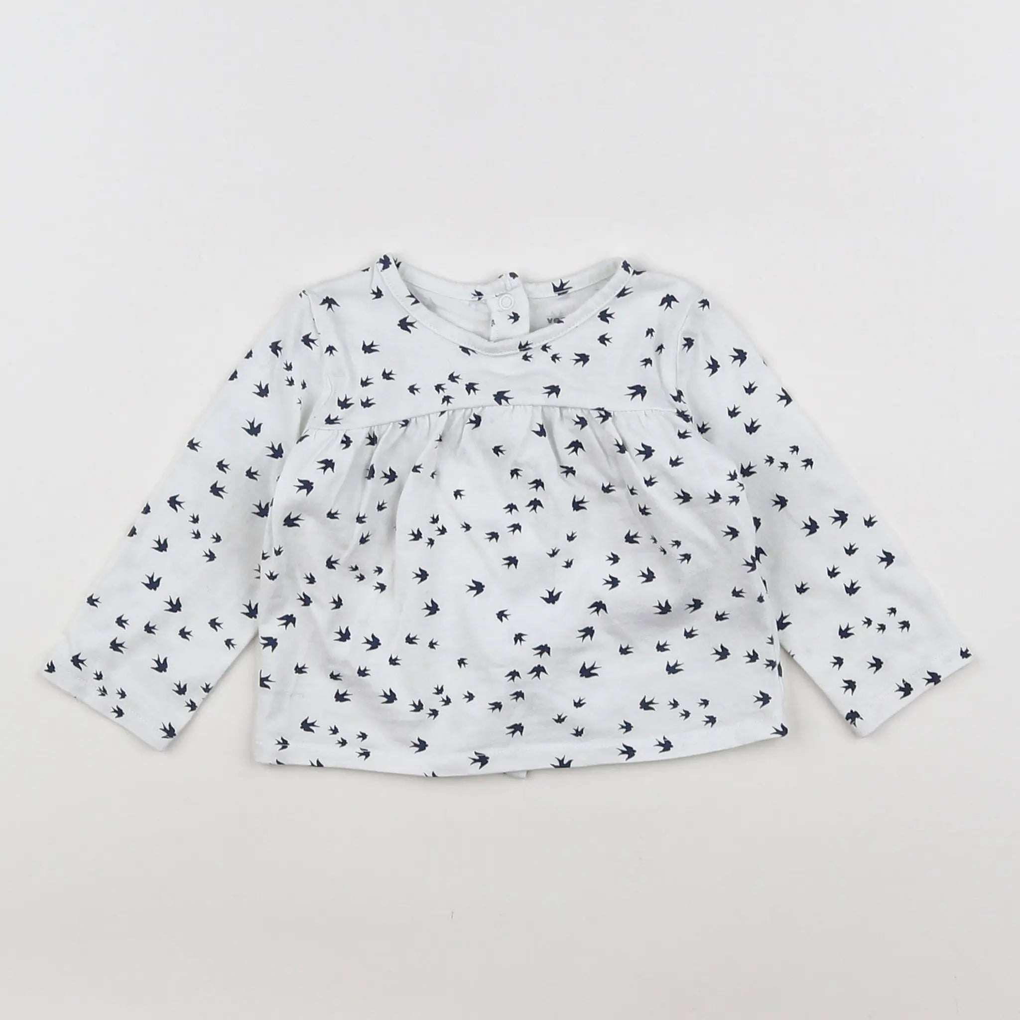 Vertbaudet - tee-shirt blanc, noir - 6 mois