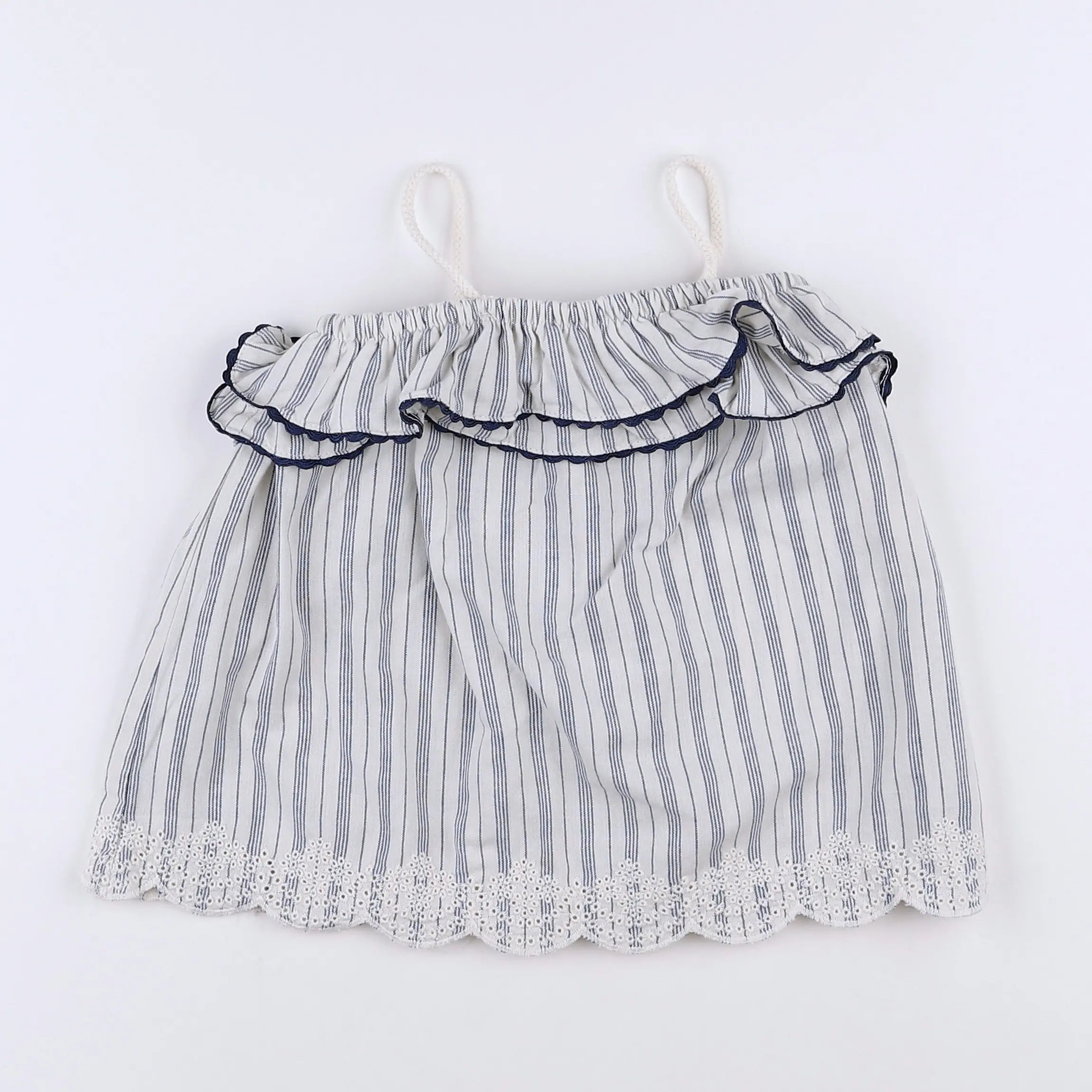 Vertbaudet - robe blanc, bleu - 12 mois