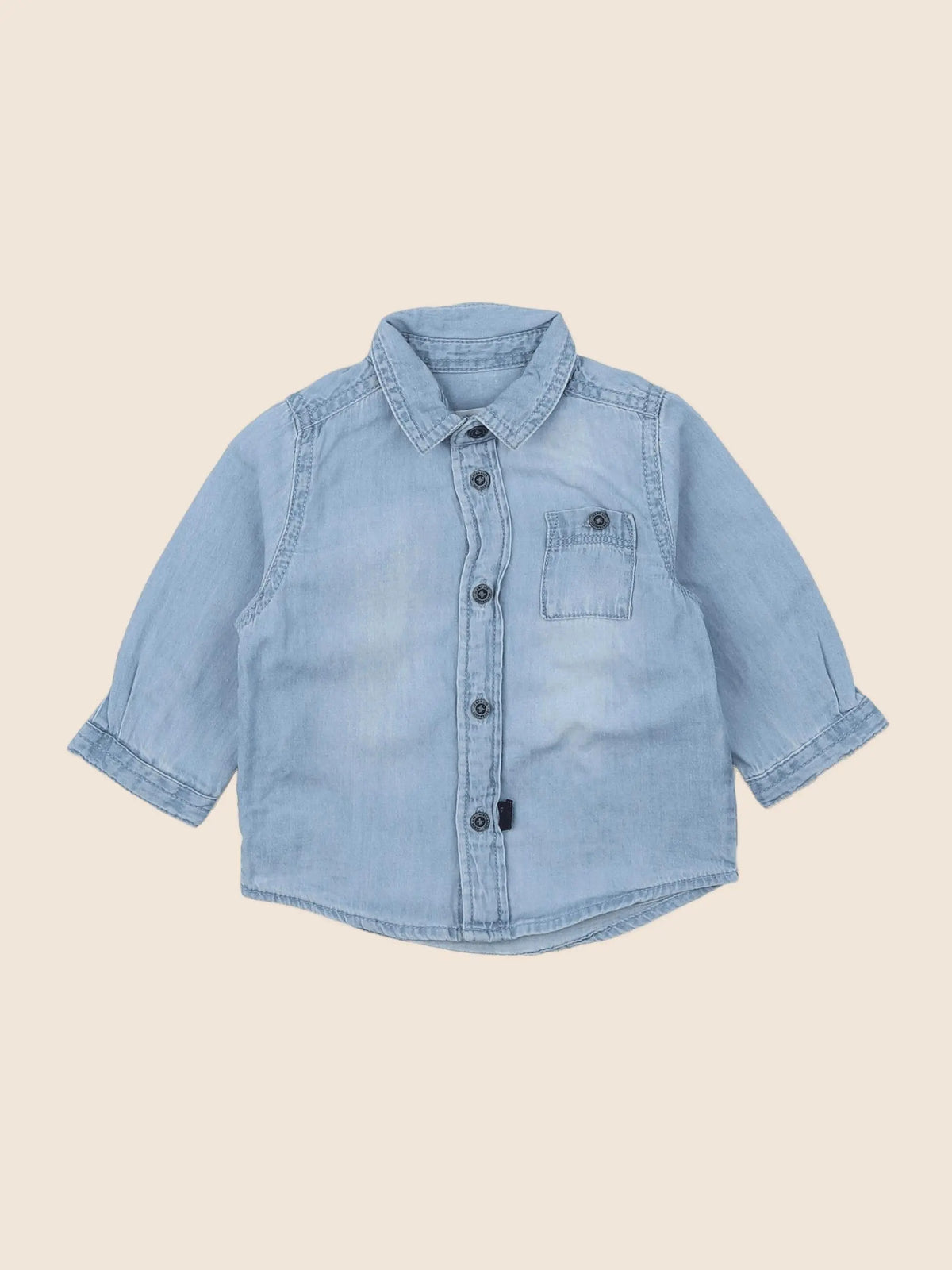 Vertbaudet - chemise bleu - 6 mois