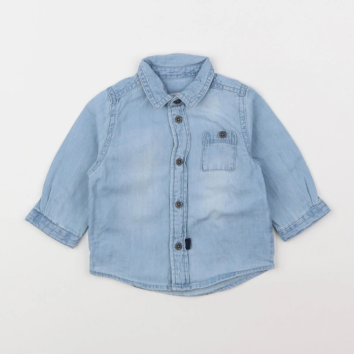 Vertbaudet - chemise bleu - 6 mois