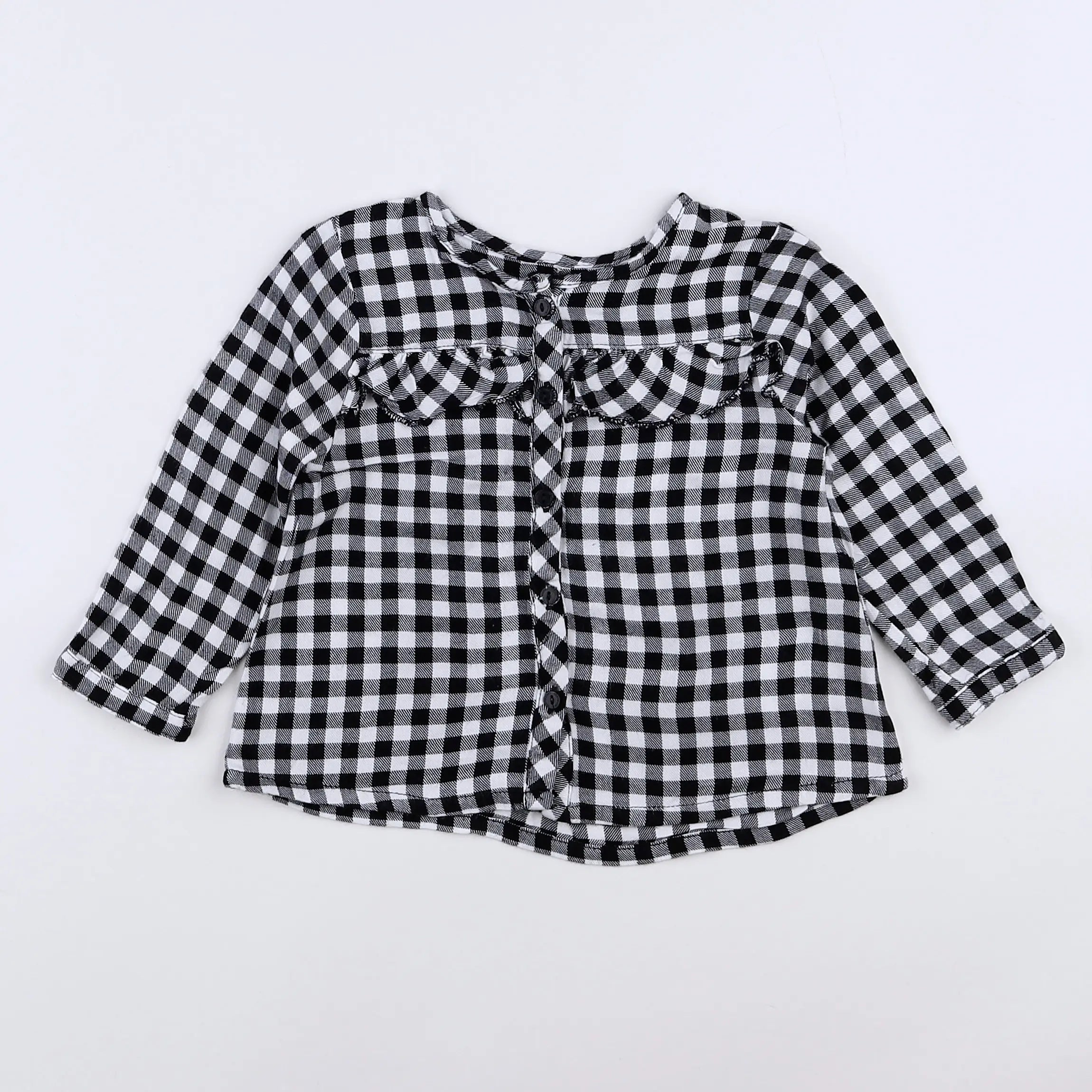 Vertbaudet - blouse blanc, noir - 12 mois