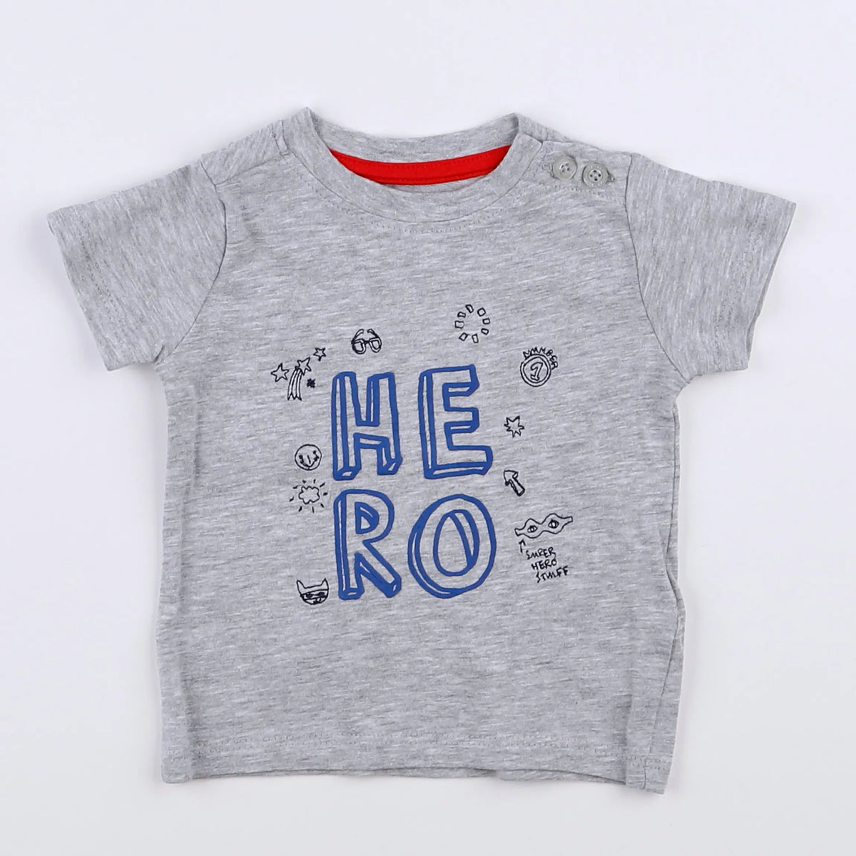 Vertbaudet - tee-shirt gris, bleu - 3 mois