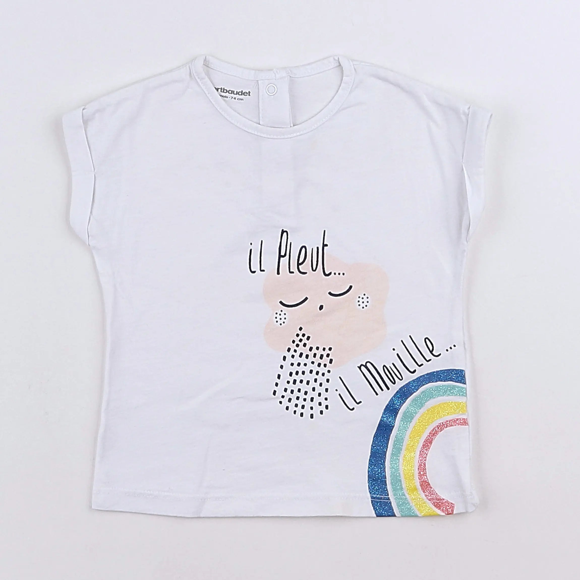 Vertbaudet - tee-shirt blanc - 12 mois