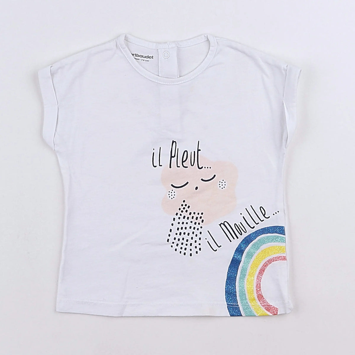Vertbaudet - tee-shirt blanc - 12 mois