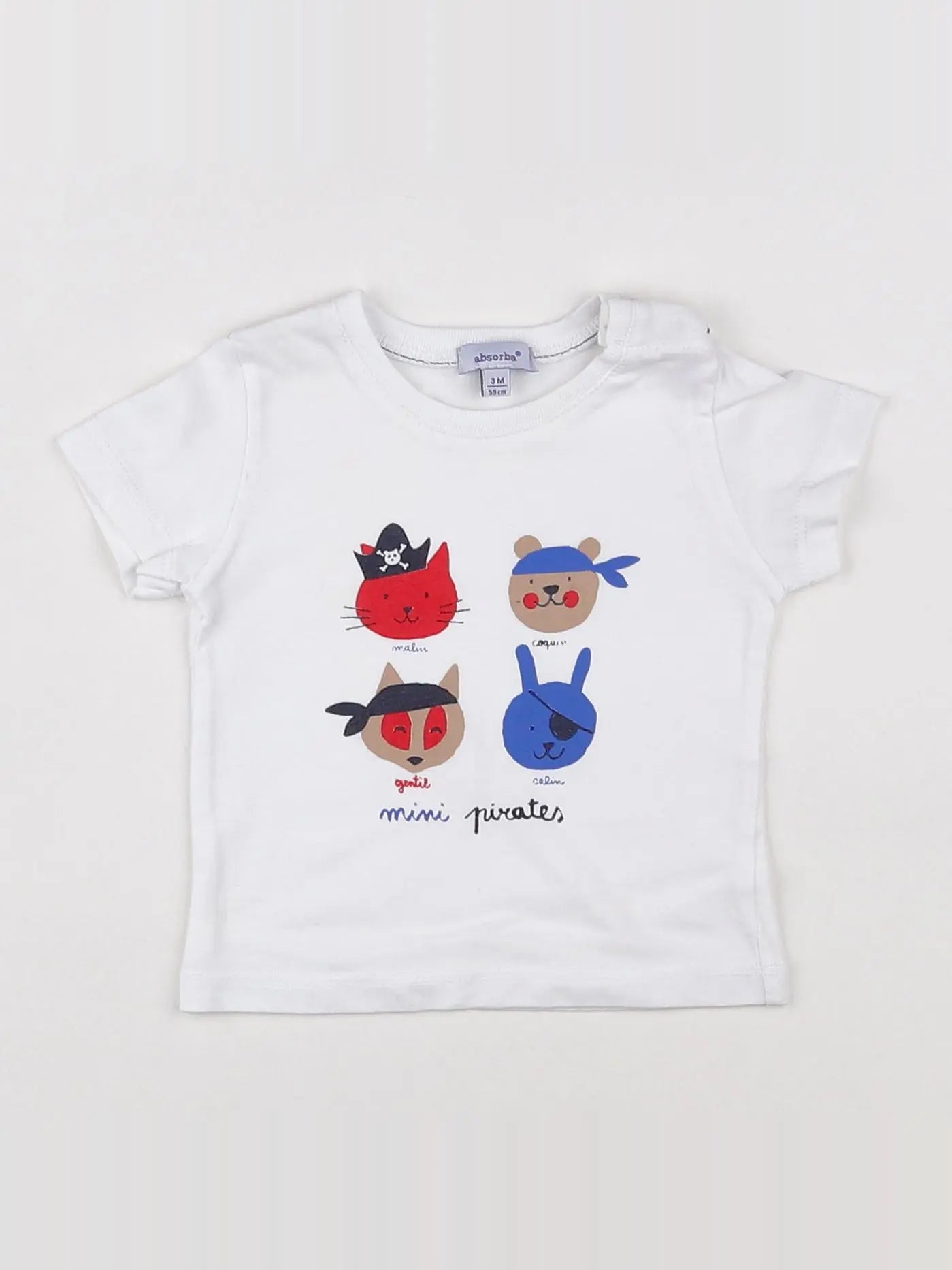 Absorba - tee-shirt blanc - 3 mois