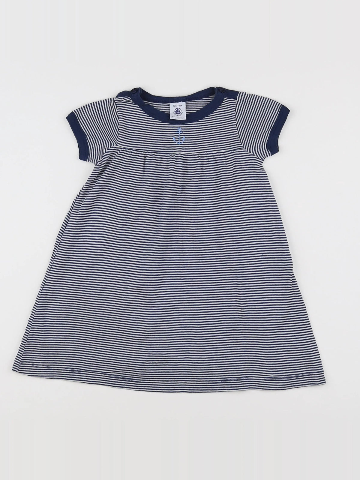 Petit Bateau - robe bleu - 12 mois