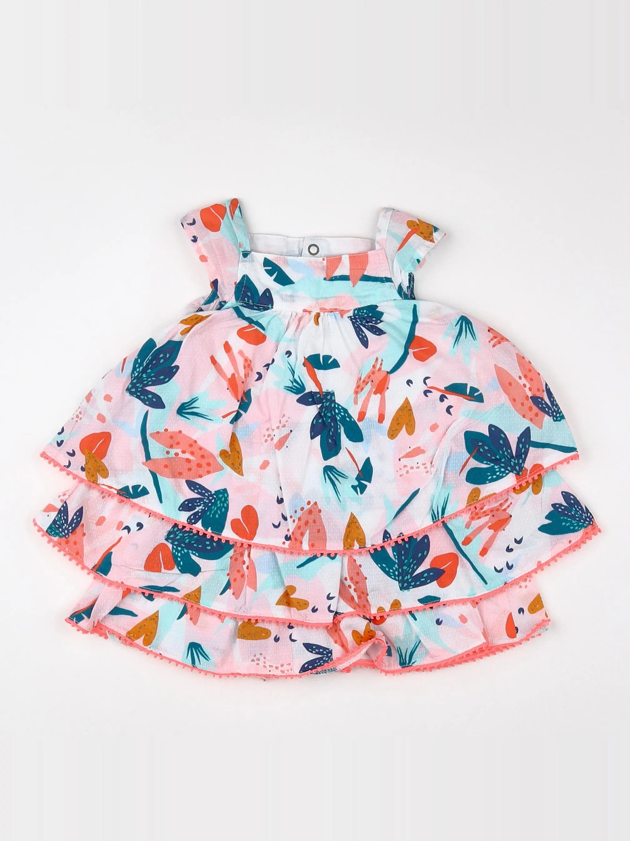 Catimini - robe blanc, rose - 6 mois